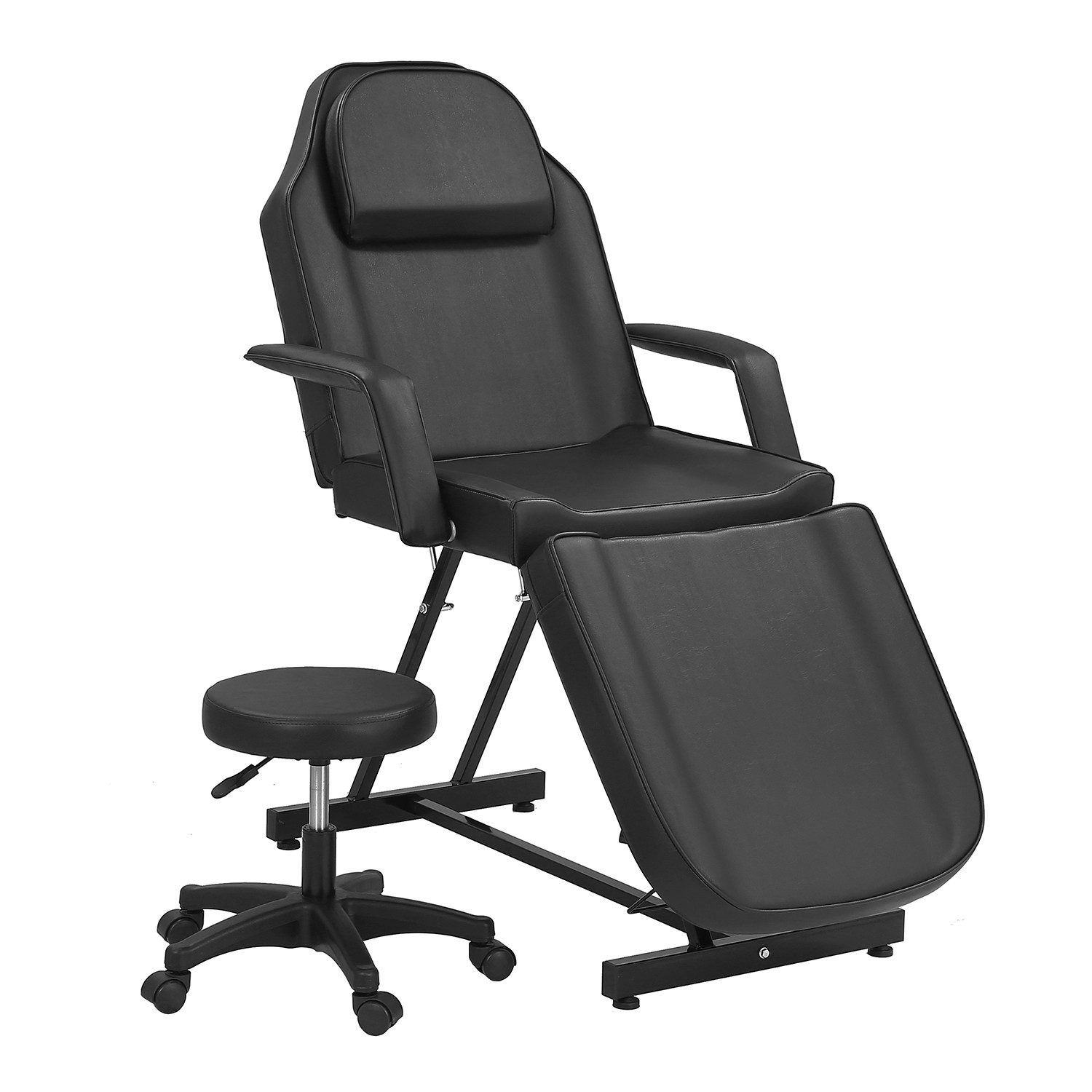 DARDVORLAG Massageliege Kosmetikliege, Therapieliege, Tattooliege, Schönheitsbett mit Hocker (Set, 2-St), dicke Polster aus hochdichtem Schaumstoff, abnehmbare Kopfstütze