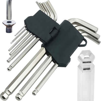 Retoo Stiftschlüssel Tools Stiftschlüssel, 3 in 1 Innensechskant-Winkelstiftschlüssel-Satz (Set, 9 Schlüssel in den Größen T-1,5 bis T-10), Ihren Werkzeugsatz perfekt zu ergänzen.