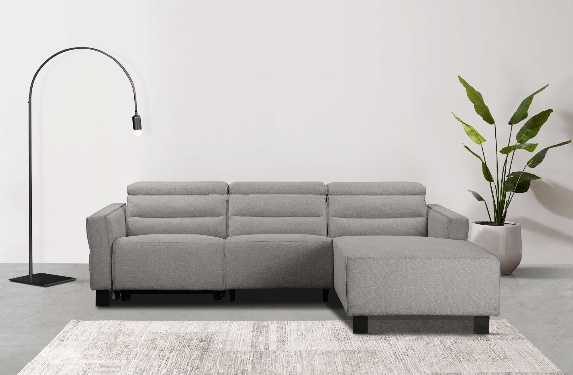 Home affaire Ecksofa Carpari, L-Form, 263 cm, manuelle o. elektrische Relaxfunktion, USB A/C und Kopfteilverstellung