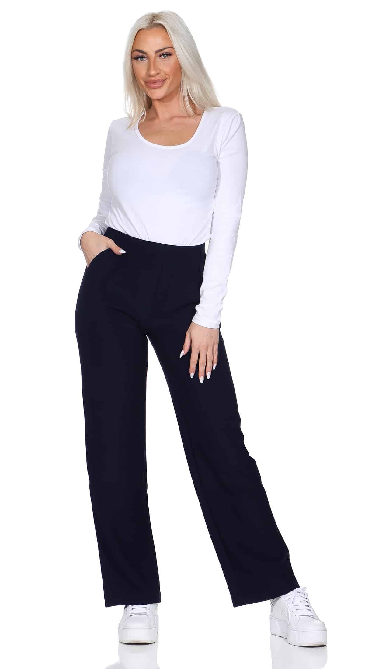 OriginalYou Schlupfhose Damen Schlupfhose Stoffhose moderne Freizeithose Stretchhose auch in größen Größen erhältlich