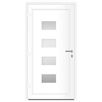 vidaXL Zimmertür Haustür Weiß 110x210 cm Aluminium und PVC Eingangstür Hauseingang
