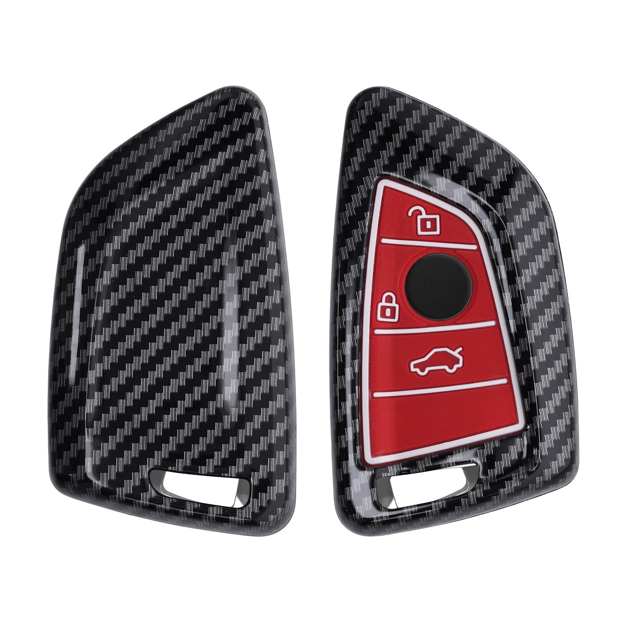 kwmobile Schlüsseltasche Autoschlüssel Hülle für Schutzhülle Cover Rot Case Hardcover BMW, Schlüsselhülle 