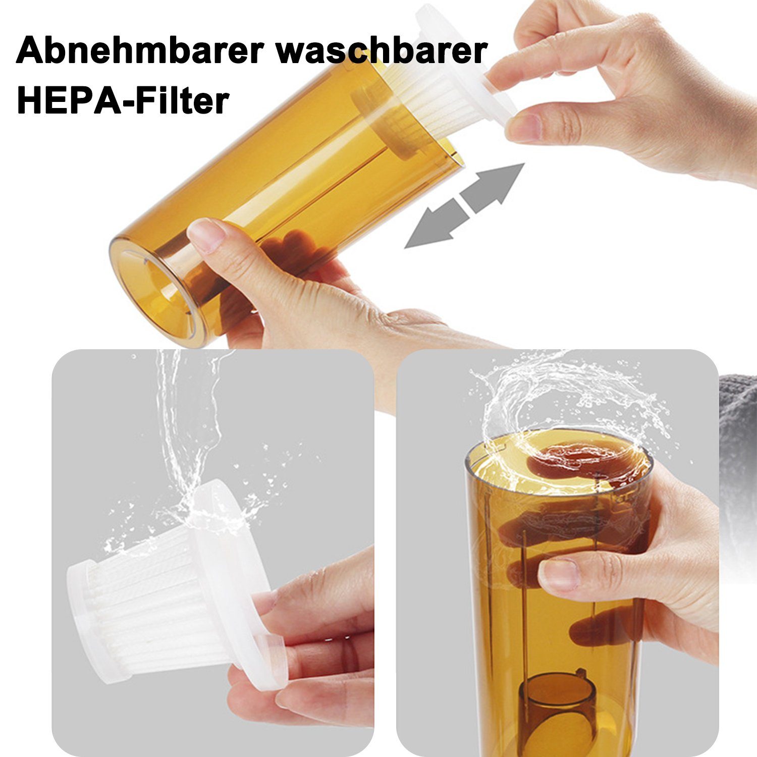 Haus & Staubsauger, Auto, Tragbarer Akku-Handstaubsauger 1500mAh für Tierhaare, Kpaloft Handsauger, 6000Pa Trocken, Nass Autostaubsauger, Kabelloser