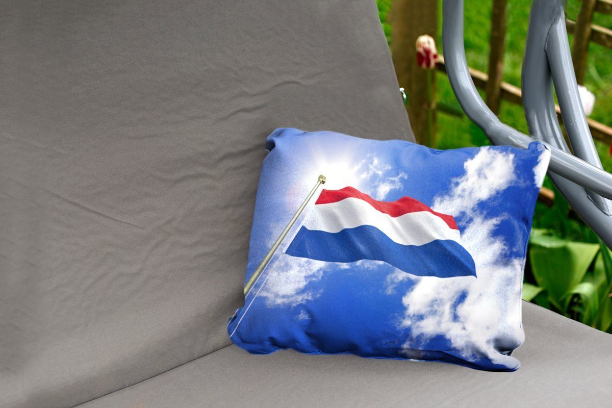 Niederlande weht der Polyester, Dekokissenbezug, am Kissenhülle MuchoWow Die Flagge Himmel, Dekokissen Outdoor-Dekorationskissen,