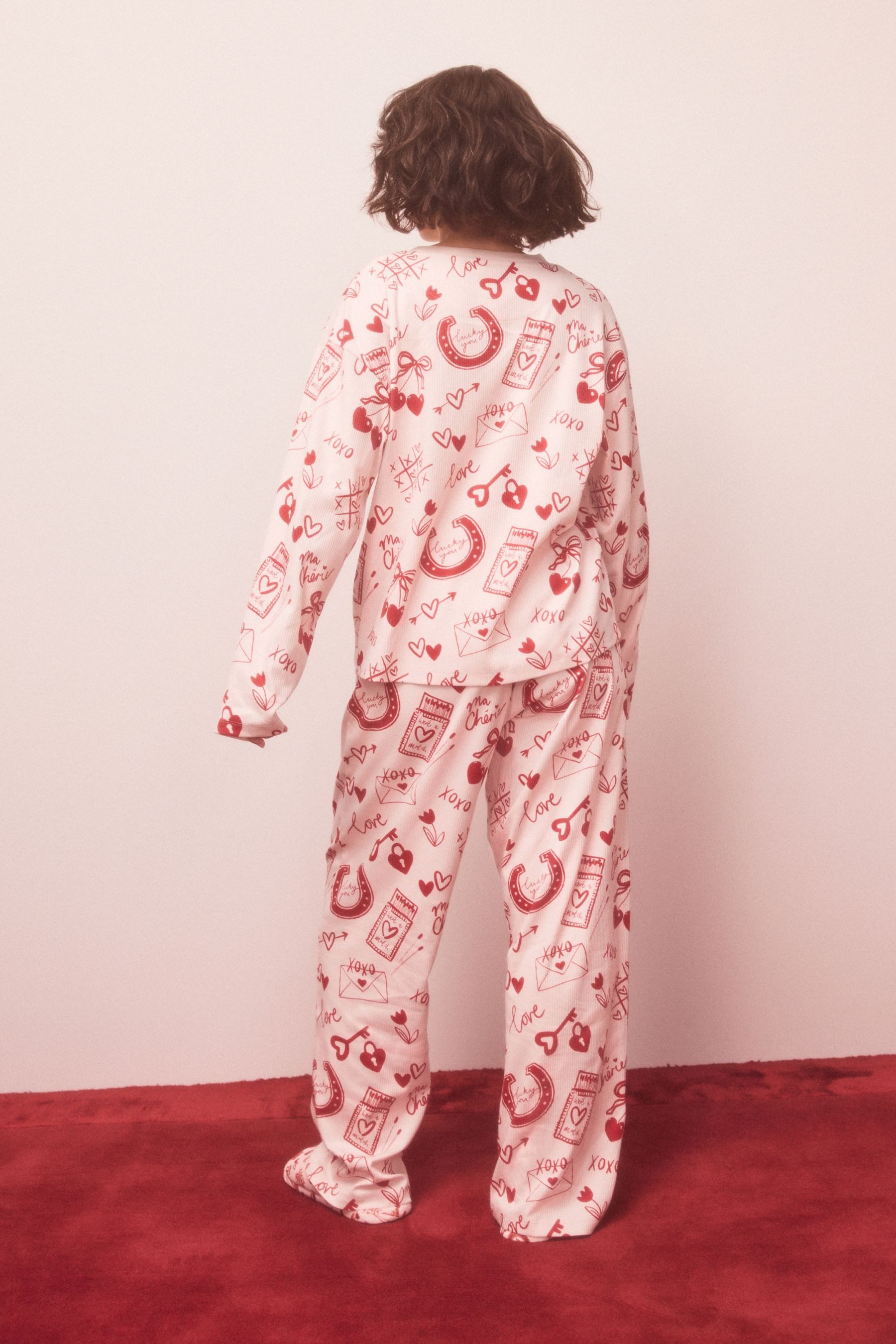 Next Pyjama Gerippter Langarm-Pyjama (2 tlg)