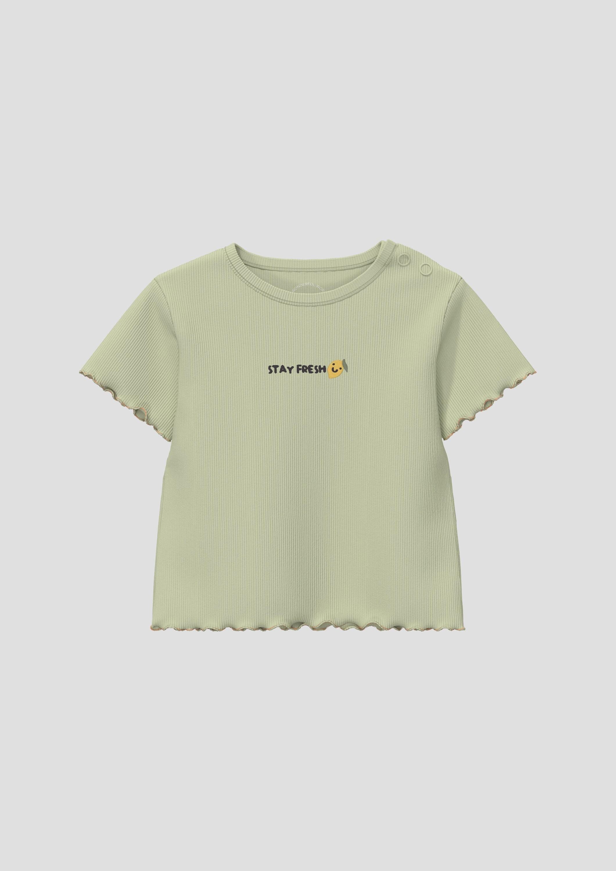 SALT AND PEPPER Baby Langarmshirt – Bio-Baumwolle Mit Blätter-Print Und Druckknöpfen Für Mädchen