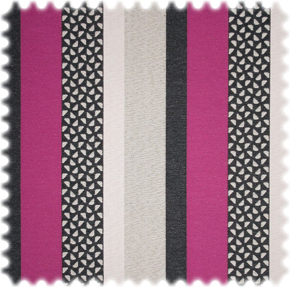 Heiro Stoff AKTION Outdoor Jacquard Streifen Möbelstoff Lodge Violett, Polsterstoff Meterware - Breite:140 cm