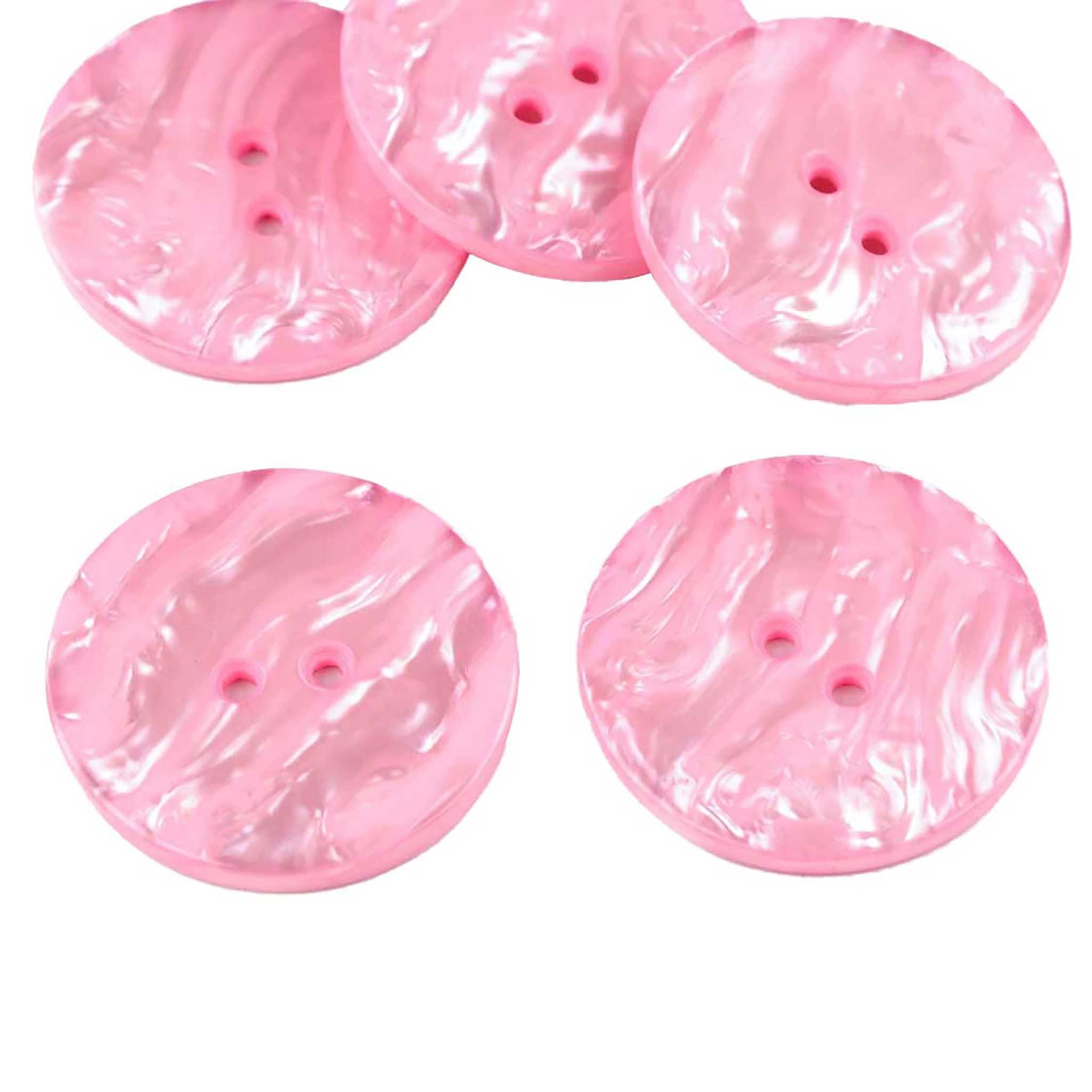 maDDma Knopf 5 Kunststoffknöpfe in Perlmuttoptik 38 mm rund 2 Loch-Knöpfe