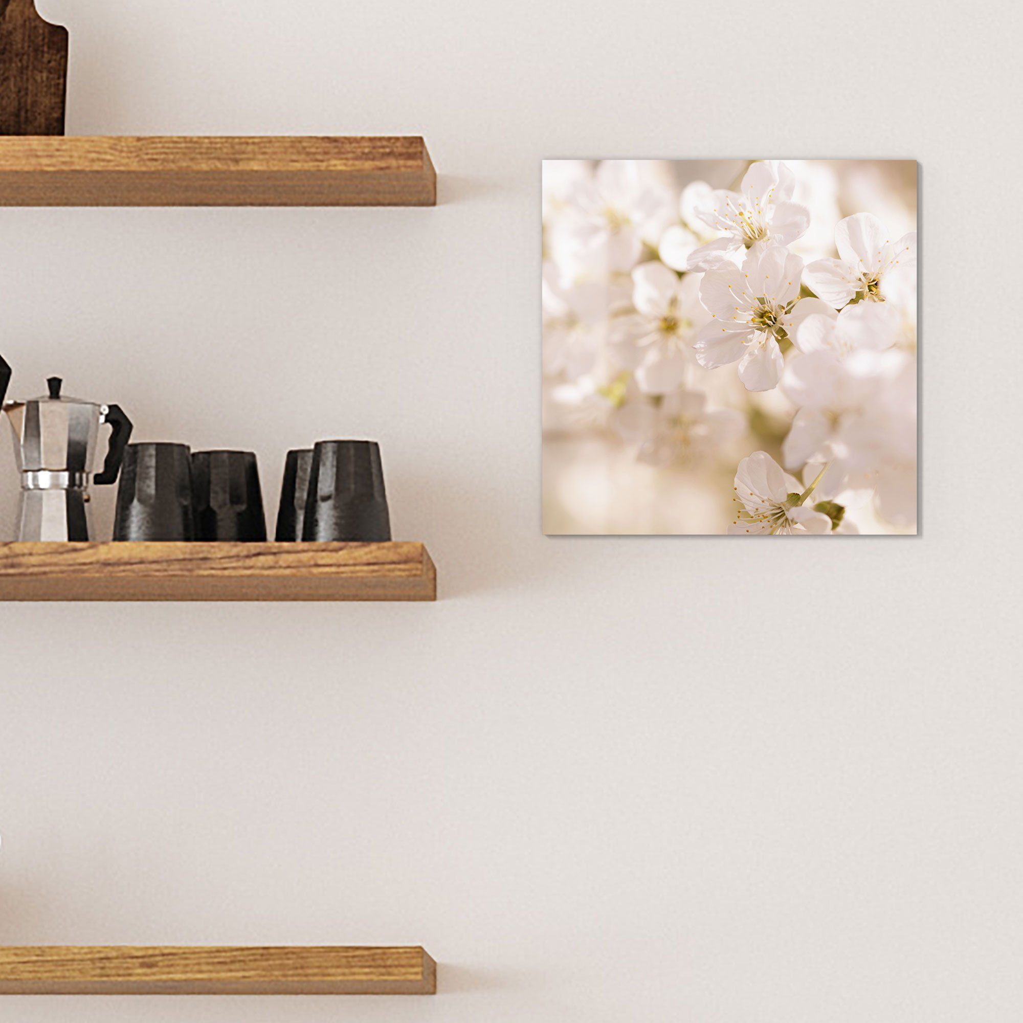 DEQORI Magnettafel 'Geöffnete Kirschblüten', Whiteboard Pinnwand beschreibbar