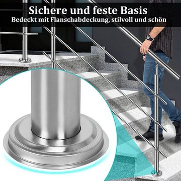 AUFUN Treppengeländer Edelstahl Handlauf, 100 cm Länge, 0-tlg., für Innen und Außen