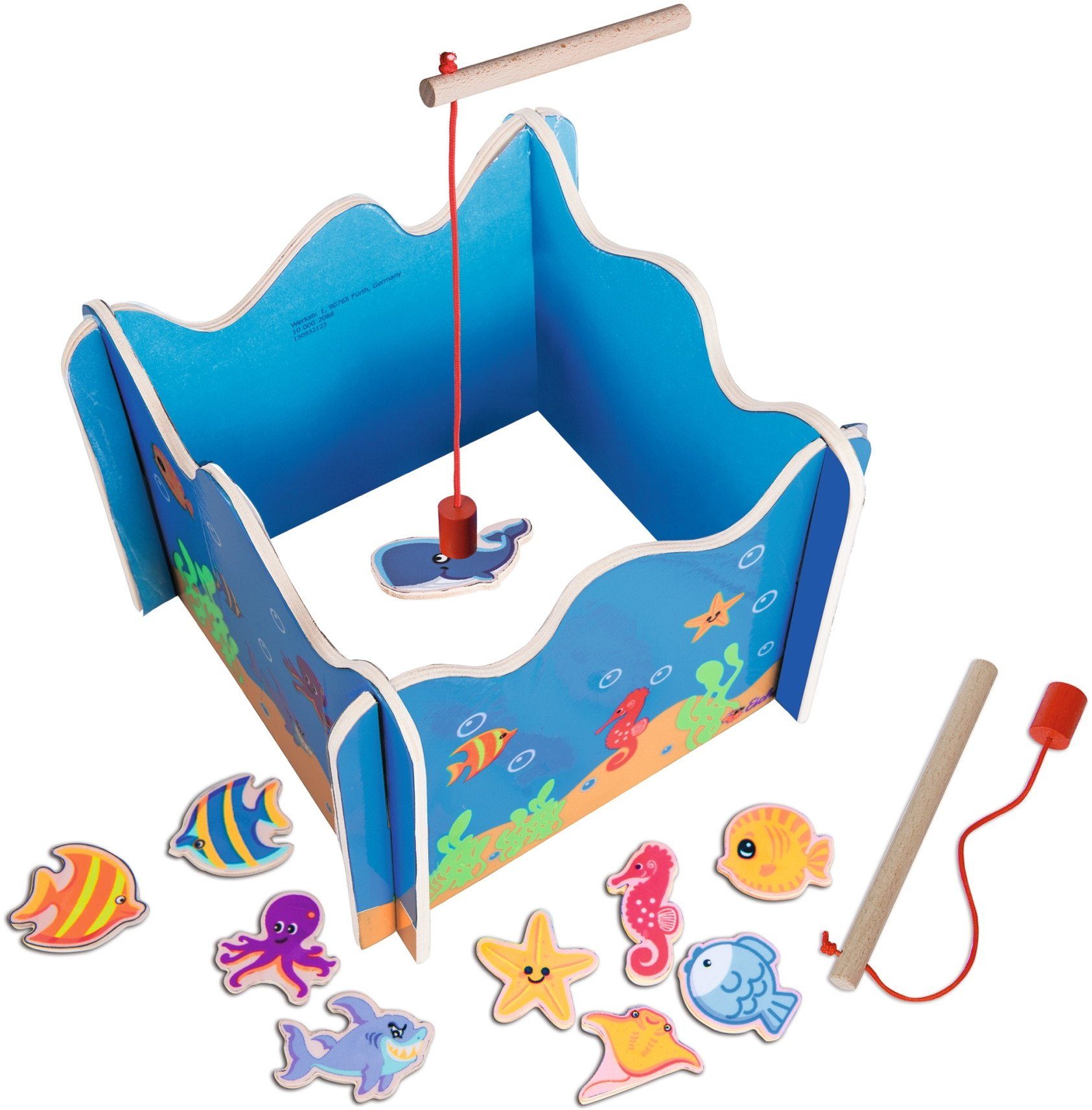 Noris Spiel Kinderspiel Geschicklichkeitsspiel Angelspiel 10 Fische 100002089