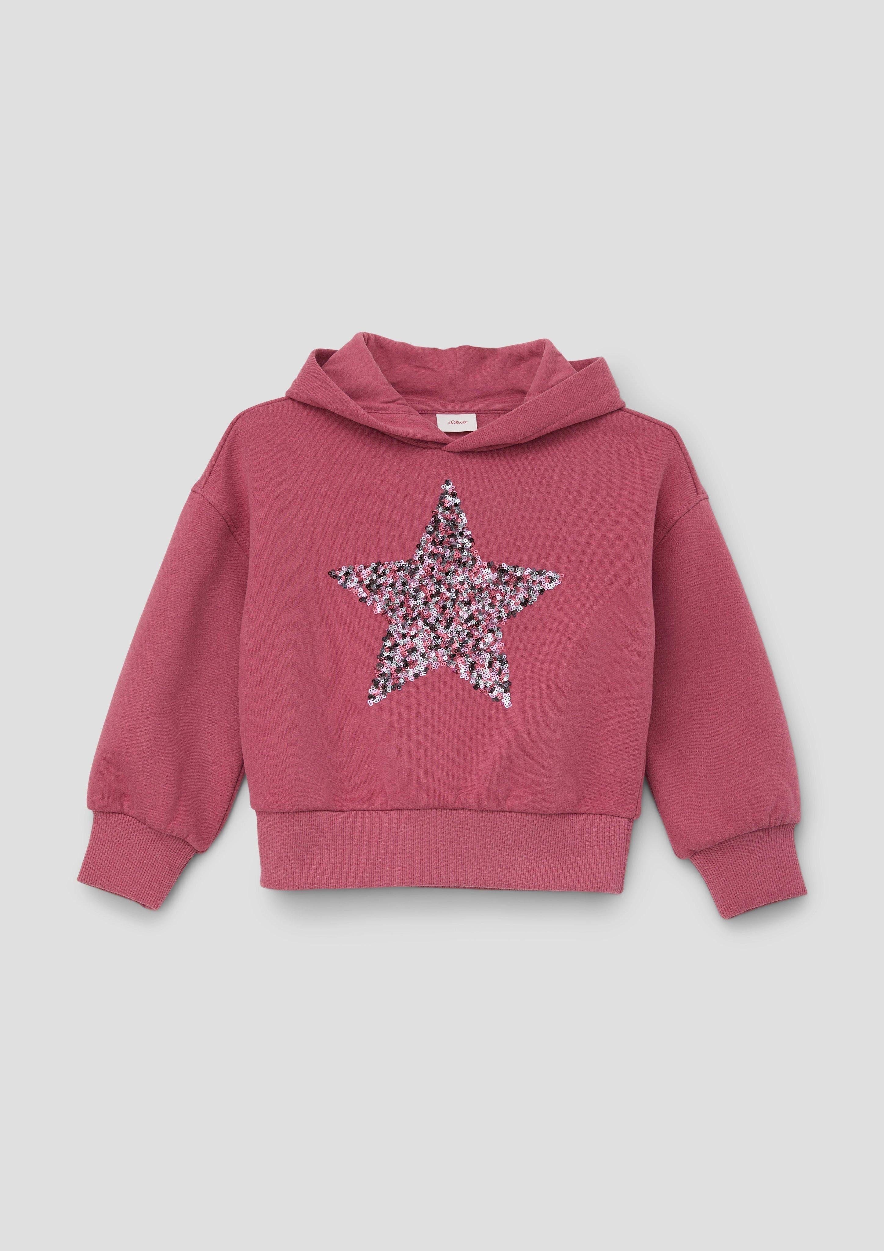 s.Oliver Sweatshirt Sweatshirt mit Pailletten-Stern Pailletten pink