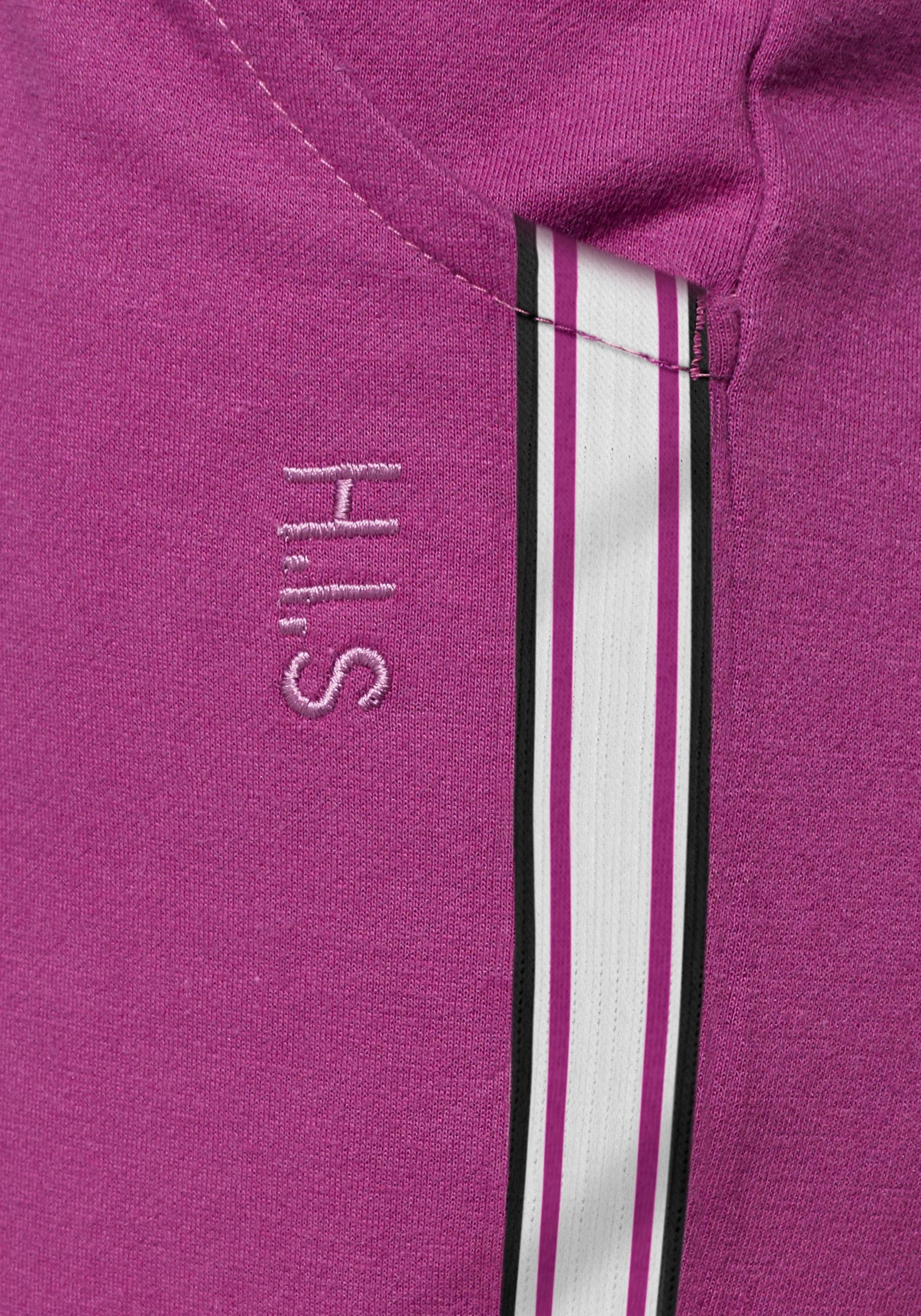 Loungeanzug seitlichen -Loungehose mit beere und Eingrifftaschen, Streifen Homewearhose H.I.S