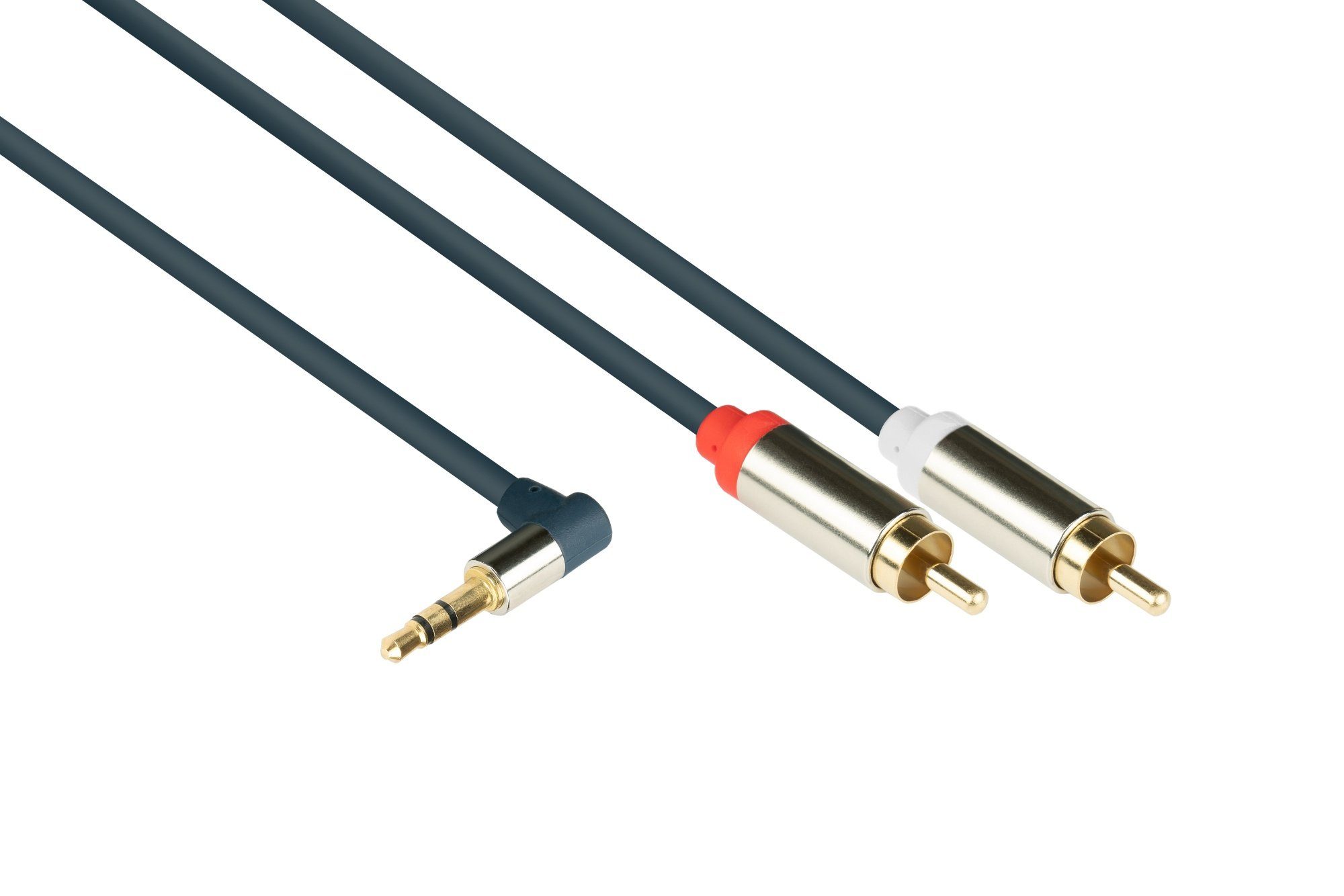 GOOD CONNECTIONS »Audio Anschlusskabel SmartFLEX, 3-poliger 3,5mm Klinkenst  gewinkelt an 2x Cinch St., dunkelblau,0,5m« Audio-Kabel