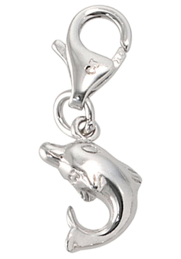 JOBO Charm-Einhänger Charm Delfin, 925 Silber rhodiniert