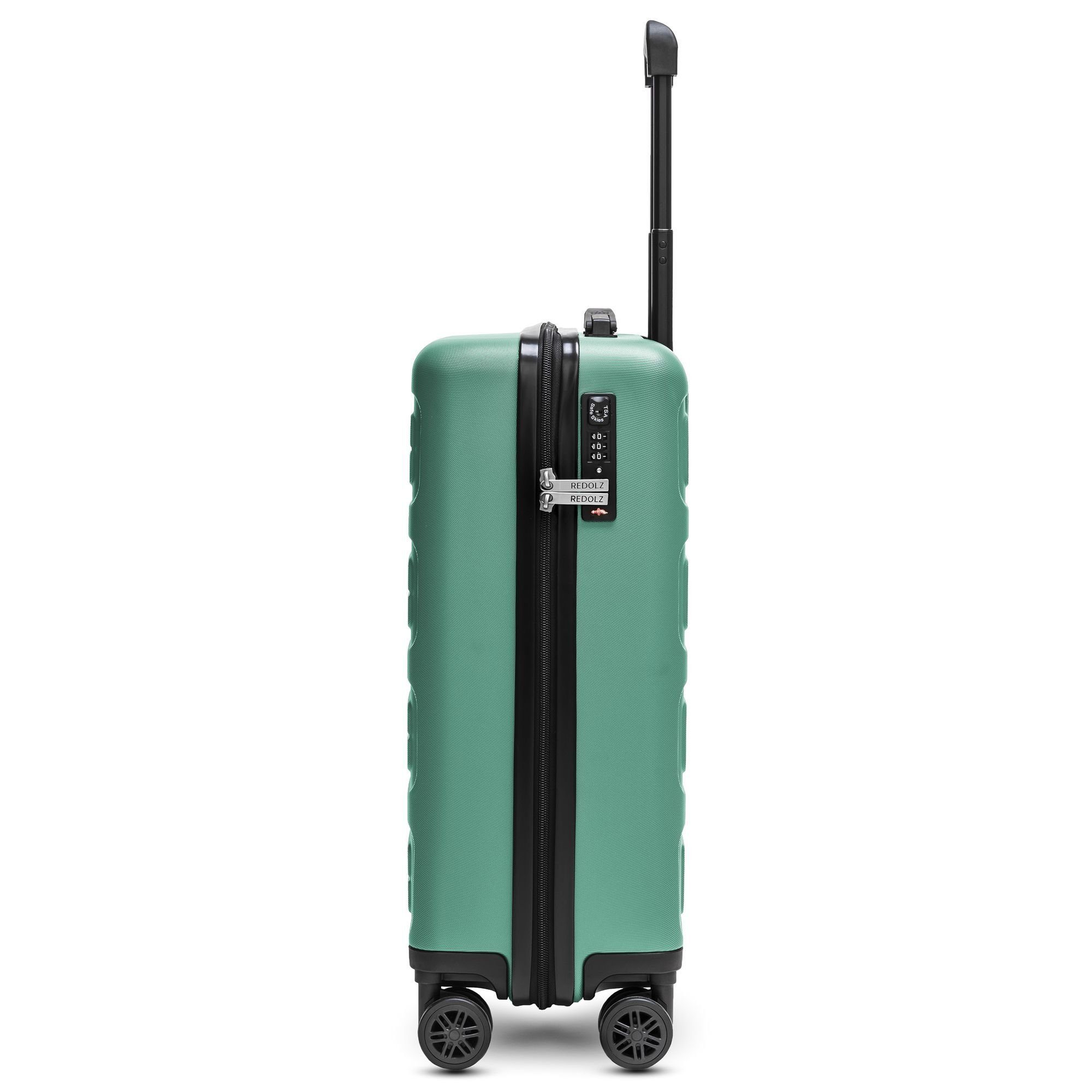 08, 4 green-blue Handgepäck-Trolley 2 ABS Essentials Rollen, Redolz