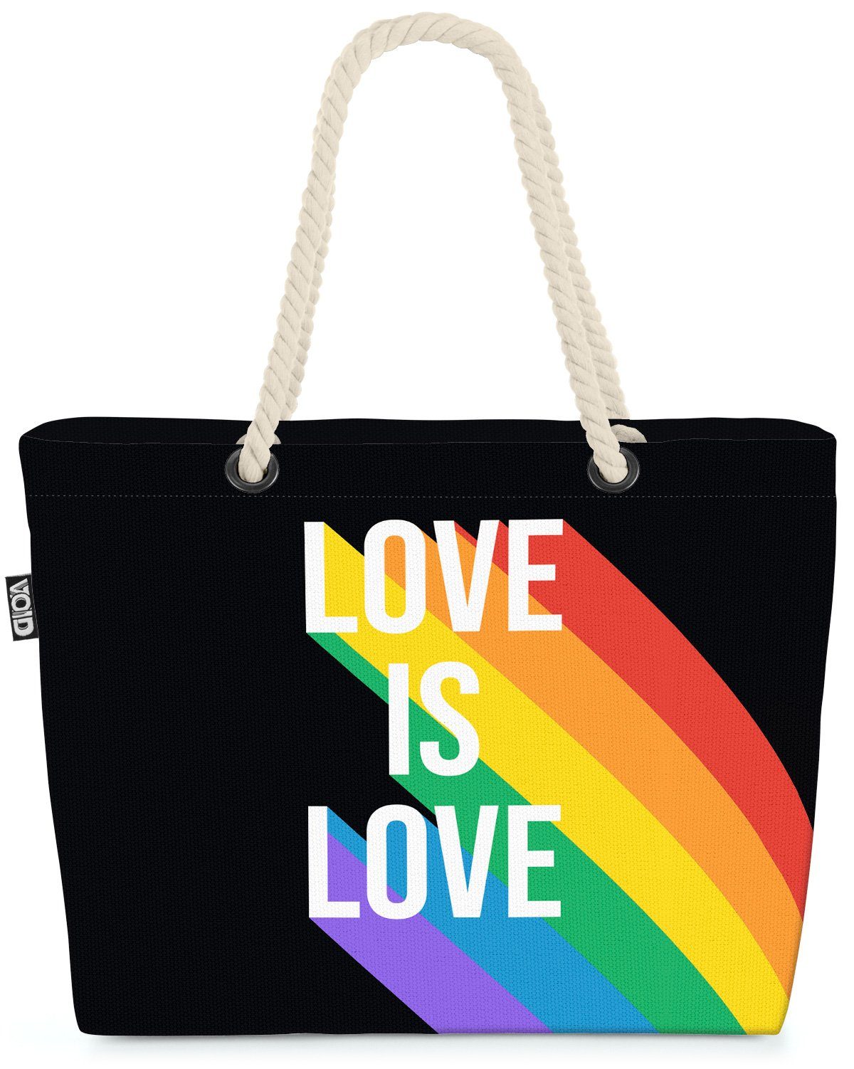 VOID Strandtasche (1-tlg), Pride Gay flagge Love LGBTQ is pride parade Schriftzug Logo flag club