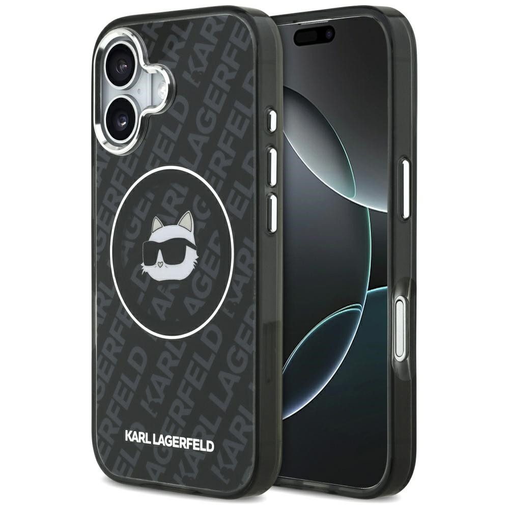KARL LAGERFELD Handyhülle MagSafe iPhone 17 Kunststoff schwarz Logo Katze 6,3 Zoll, Kantenschutz