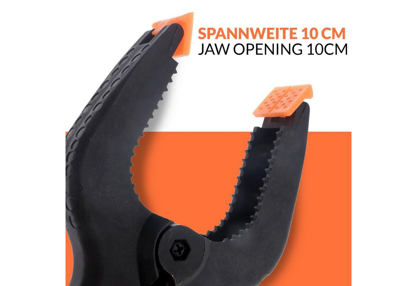 Thumbnail - Praknu Klemmzwinge 10 Klemmzwingen 100mm Federzwingen, (Set, 10 St), Extra Stark - Bewegliche Spannbacken, Universell