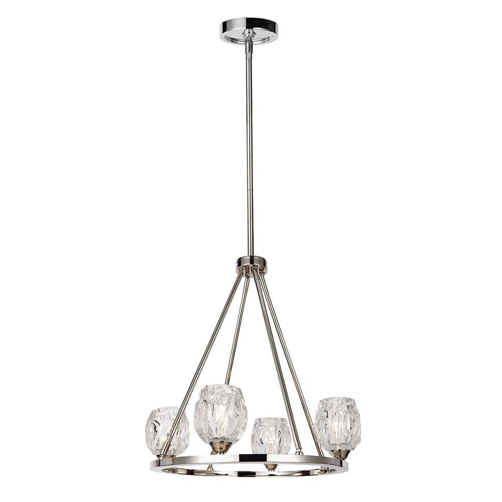 etc-shop Kronleuchter, Leuchtmittel inklusive, Warmweiß, Kronleuchter Deckenlampe Pendelleuchte LED Lampe Glas Nickel D 53,7 cm