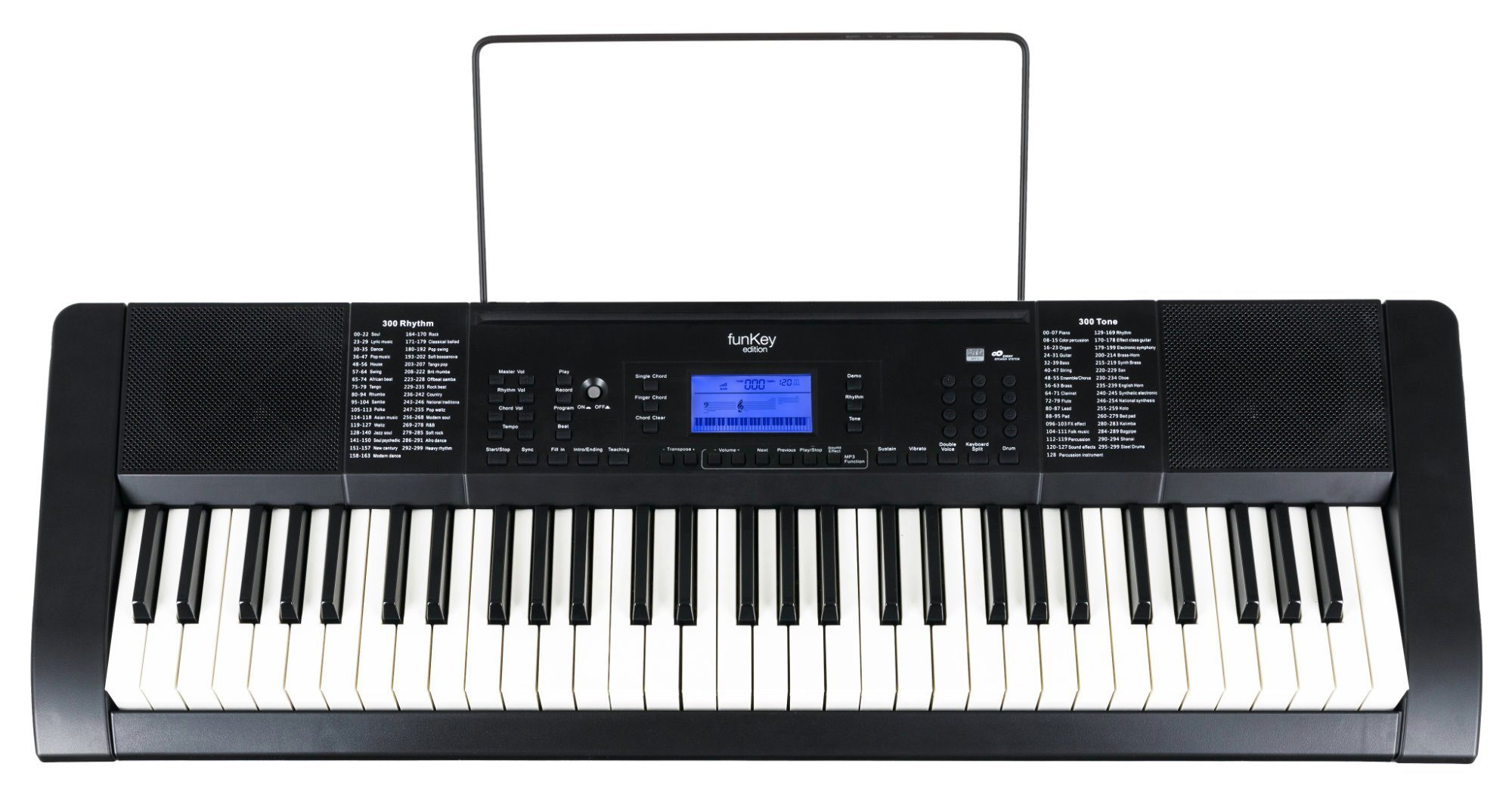 FunKey Home-Keyboard 61 Edition Pro (300 Sounds, 300 Rhythmen, MP3-/USB-Port) (3-St), mit Begleitautomatik und intelligente Lernfunktion