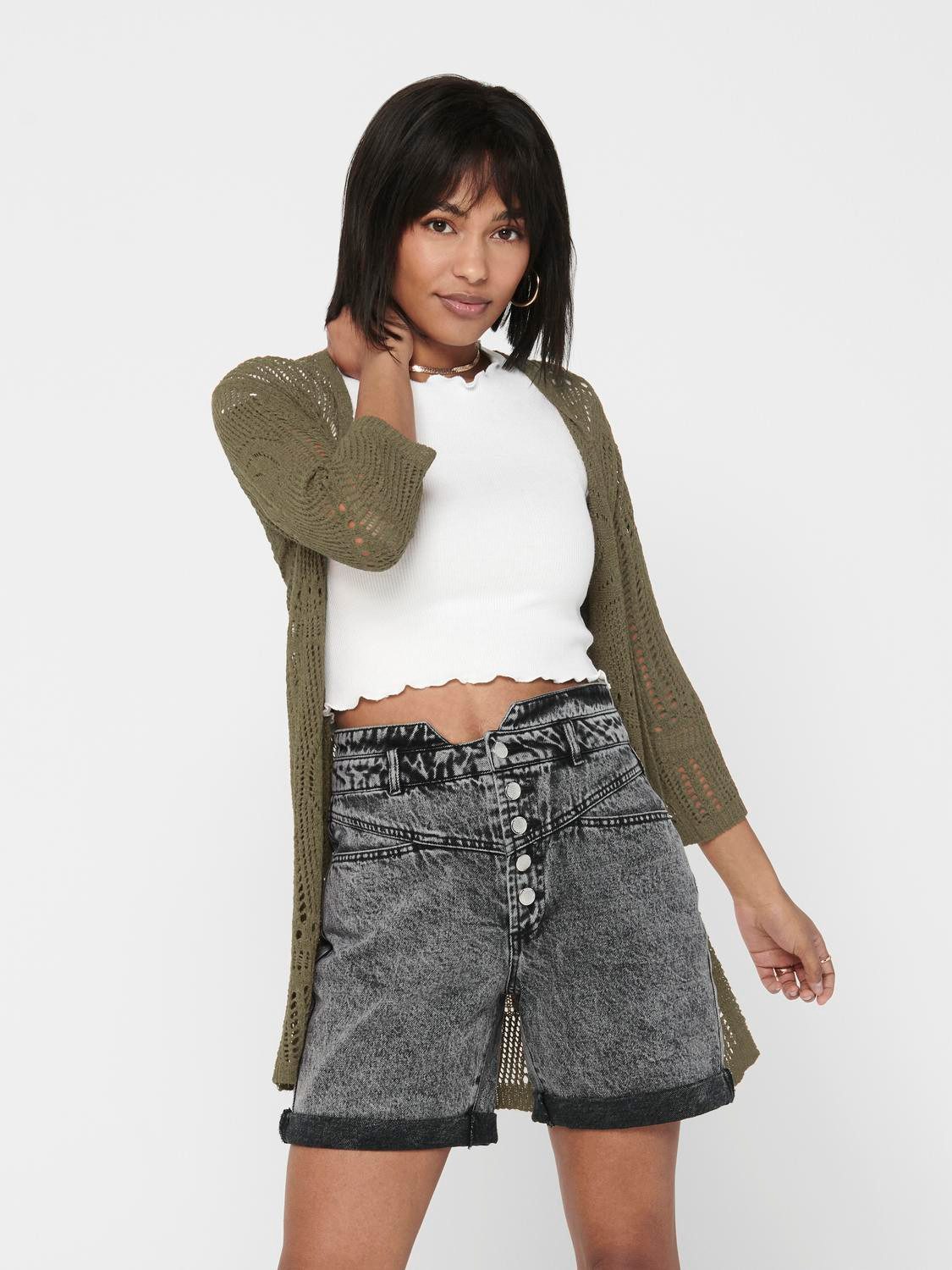 JACQUELINE de YONG Cardigan Strickjacke V-Ausschnitt 3/4 Arm JDYKOFI 3/4 KIMONO KNT