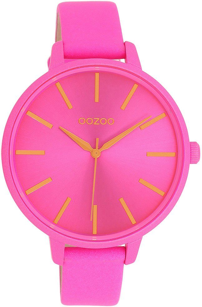 OOZOO Quarzuhr C11186, Metallgehäuse, pink IP-beschichtet, Ø ca. 42 mm