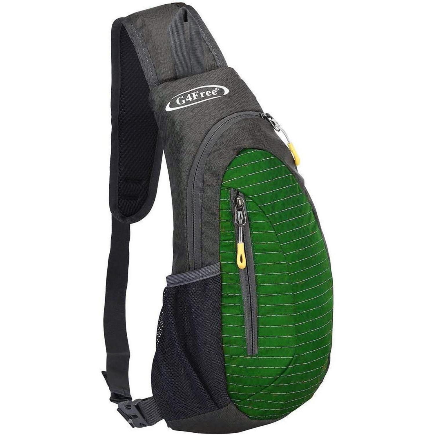 LuxusKollektion Umhängetasche Brusttasche Sling Rucksack Dreieck Wandern Radfahren S Grün