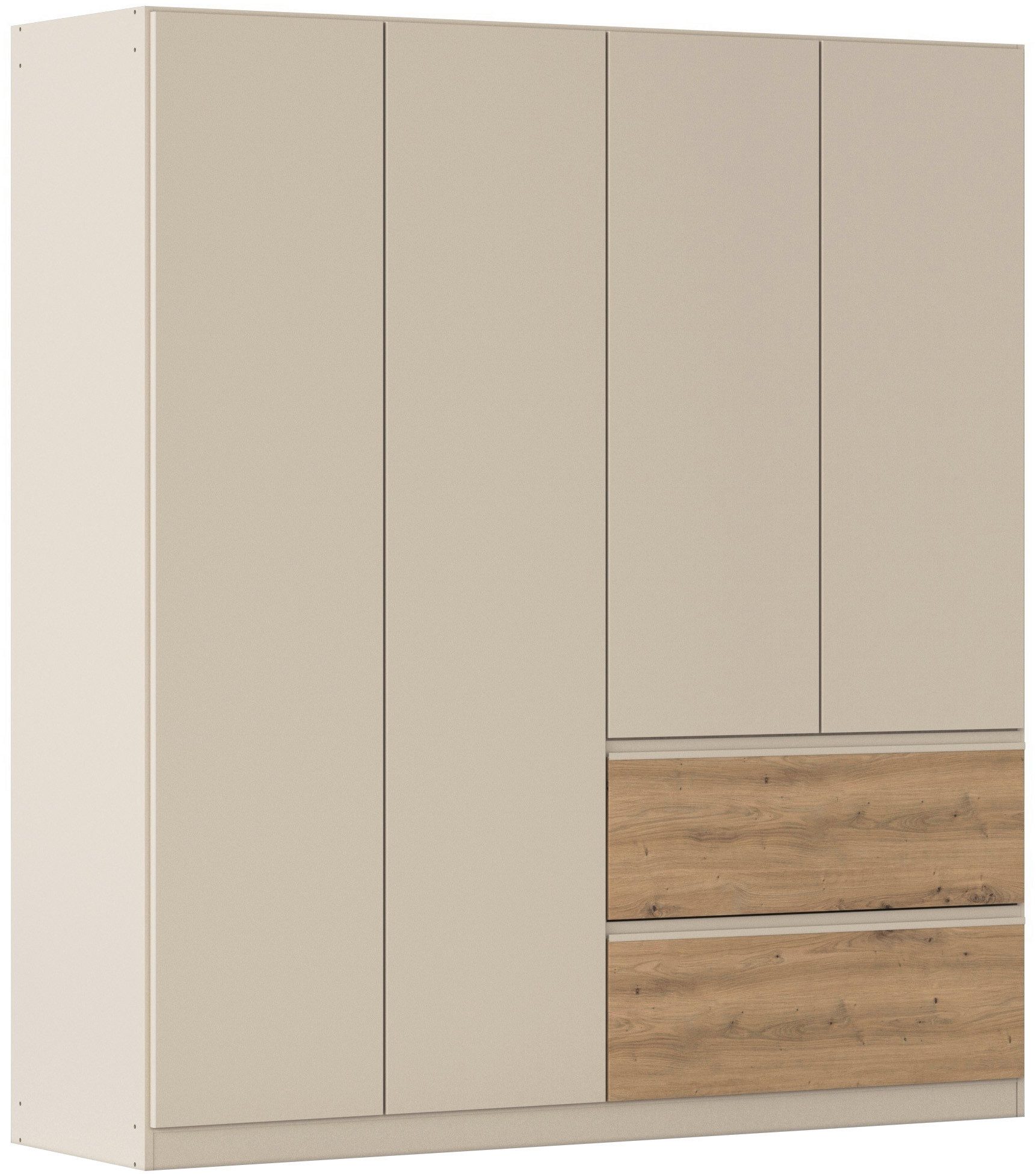 rauch Drehtürenschrank Kleiderschrank Schrank Garderobe Wäscheschrank Schlafzimmer JOEL (in 3 verschiedenen Ausstattungen BASIC/CLASSIC/PREMIUM) mit zwei Schubladen, mit Push-to-Open Funktion MADE IN GERMANY