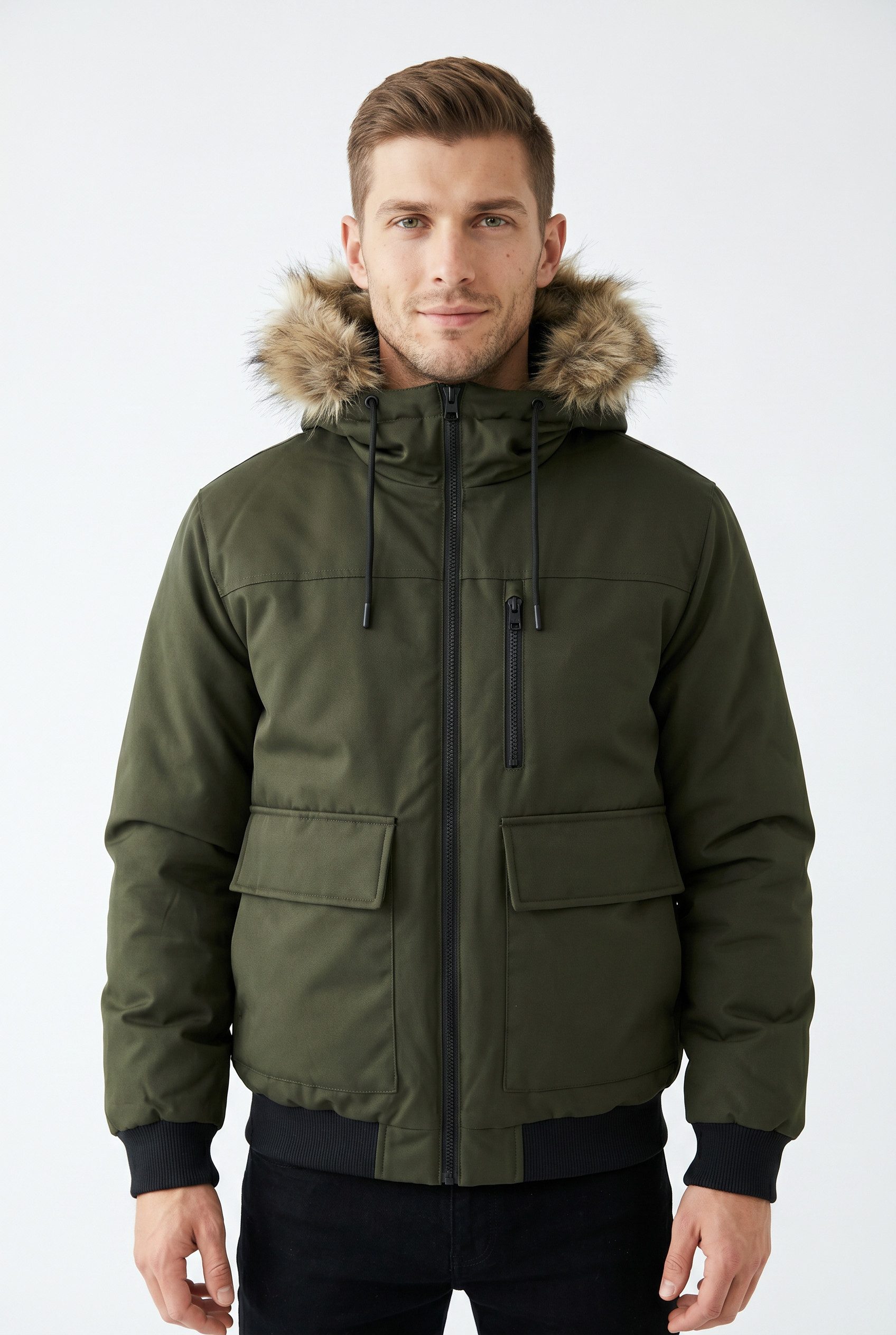 Jack & Jones Bomberjacke JJCHARLIE DETACHABLE FAUX FUR BOMBER