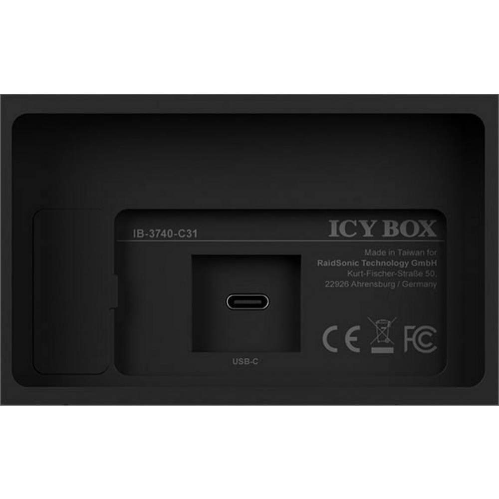 ICY BOX Festplatten-Gehäuse SINGLE Gehäuse USB 3.1 Type-C™ 60360, RAID-fähig