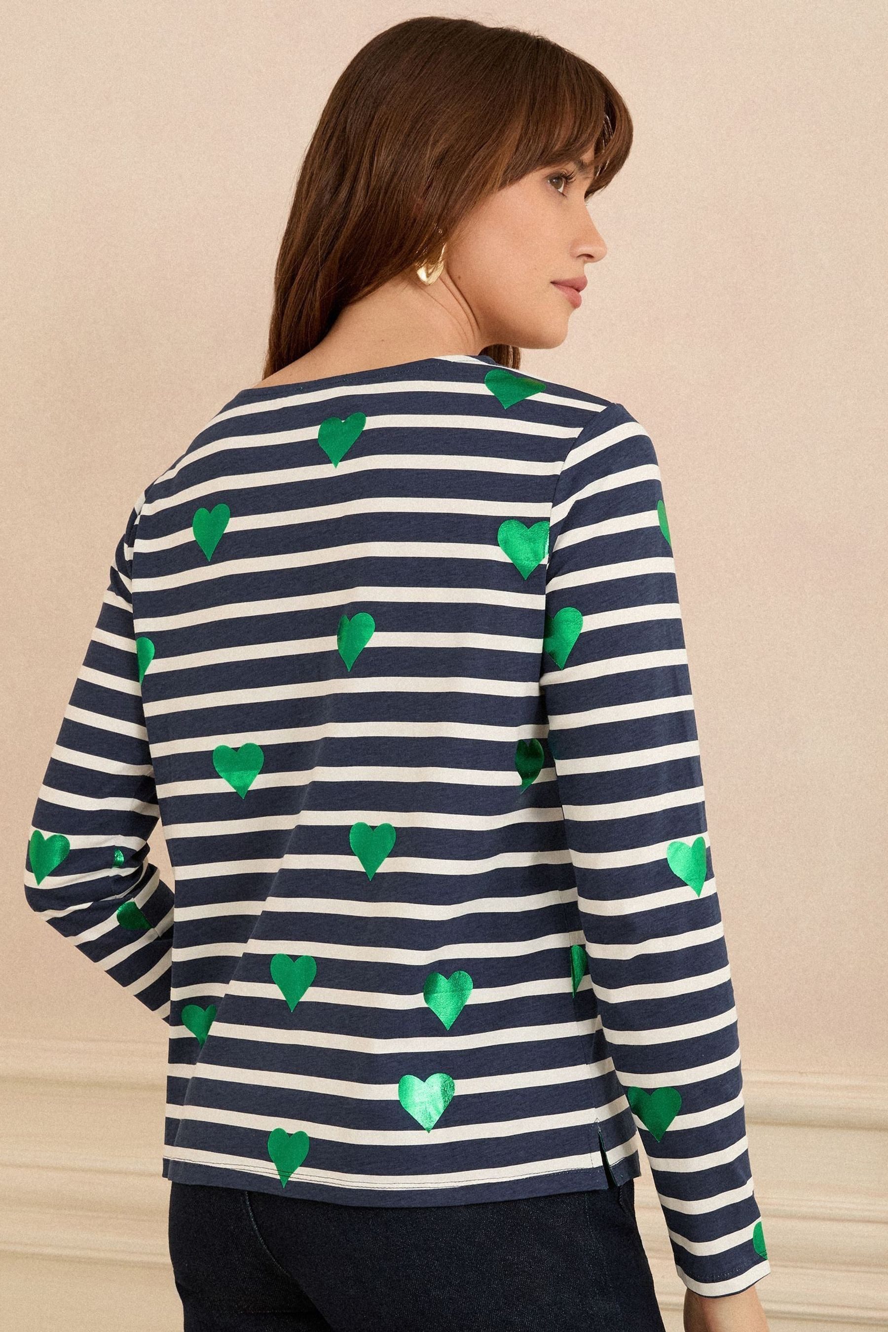 Love & Roses Langarmbluse Love & Roses Jersey-Oberteil mit Folienherzen (1- günstig online kaufen