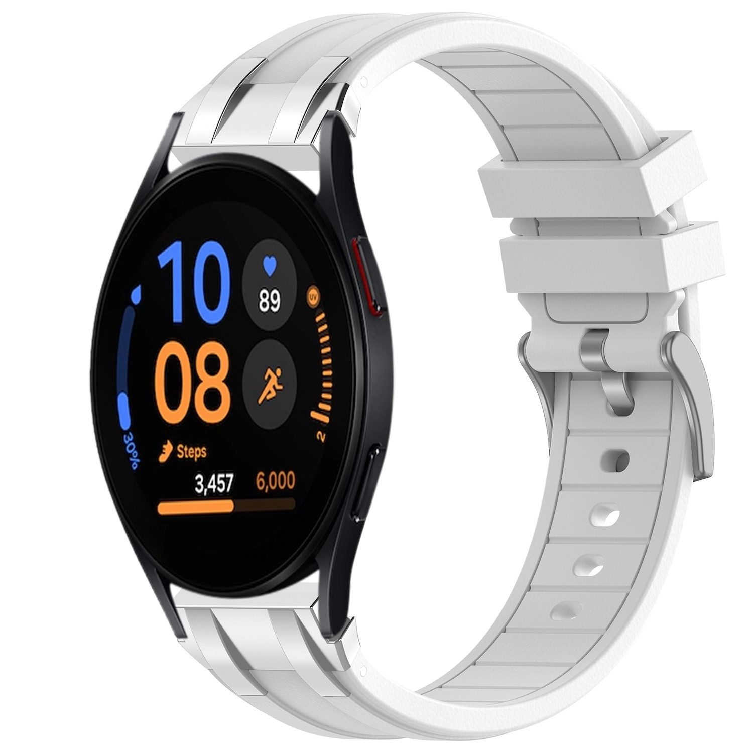 Smartwatch-Armband Für Samsung Galaxy Watch FE 40mm hochwertiges Silikon Arm Band Weiß