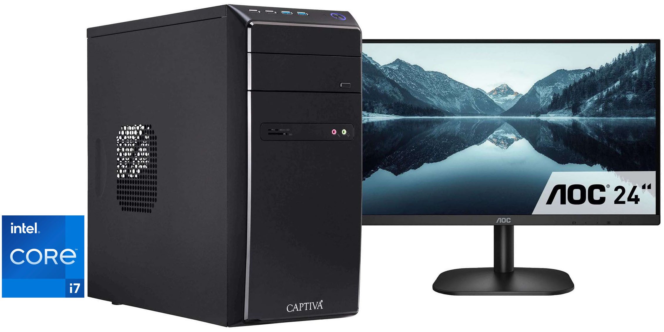 CAPTIVA Power-Starter I98-573 TFT Bundle Business-PC-Komplettsystem (24", Intel® Core i7 14700, UHD Graphics 770, 8 GB RAM, 500 GB SSD)