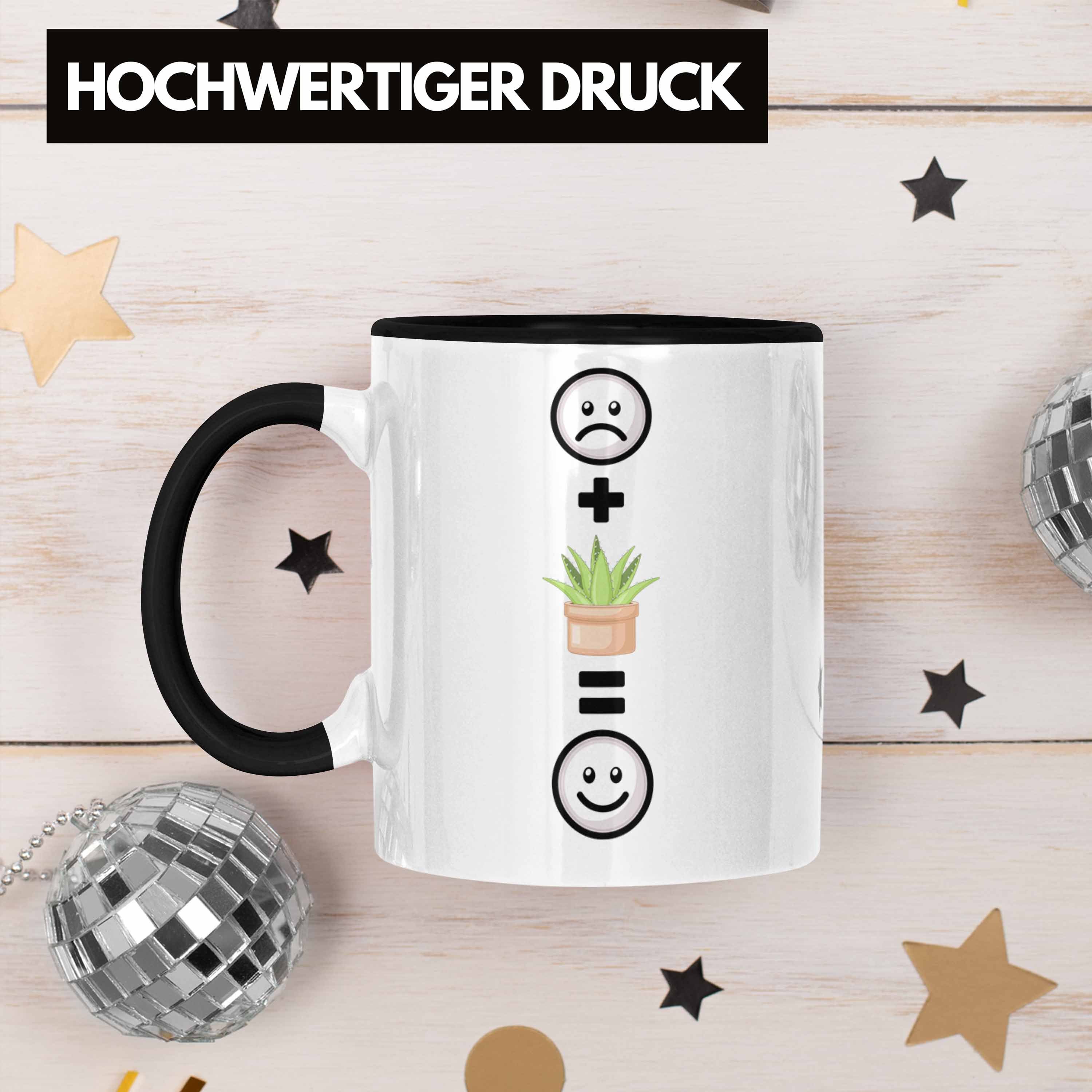 Trendation Tasse Geschenk :(K Schwarz Kaktus-Liebhaber Geschenkidee für Kaktus Lustige Tasse