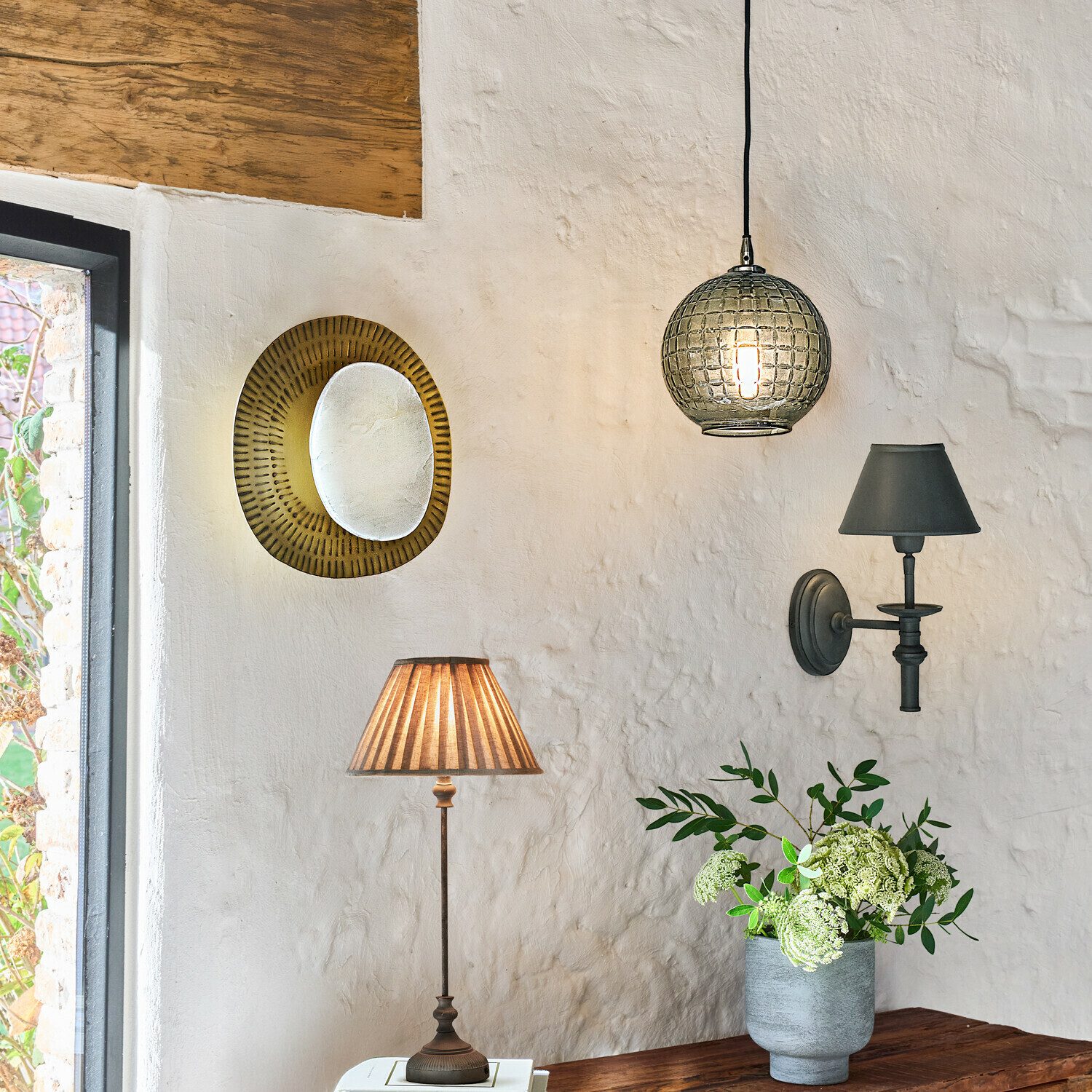 Mirabeau Wandleuchte Wandlampe Piedraclara antikmessing