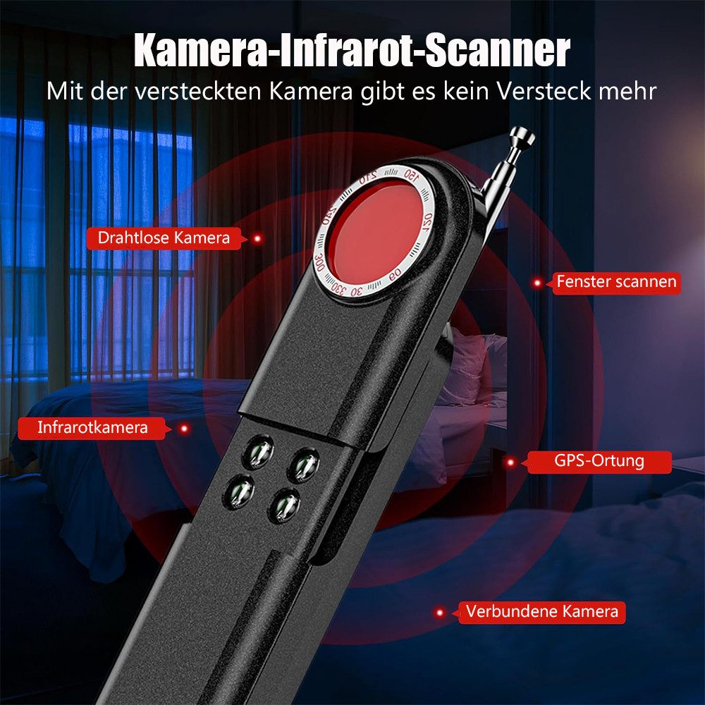 TUWENA Leitungsortungsgerät Bug Detector, Versteckte Kamera Finder GPS Locator Tracker Funkkameras, Anti-Aufnahme Spy Detektoren RF Wireless für Hotel Heim Büro Reisen