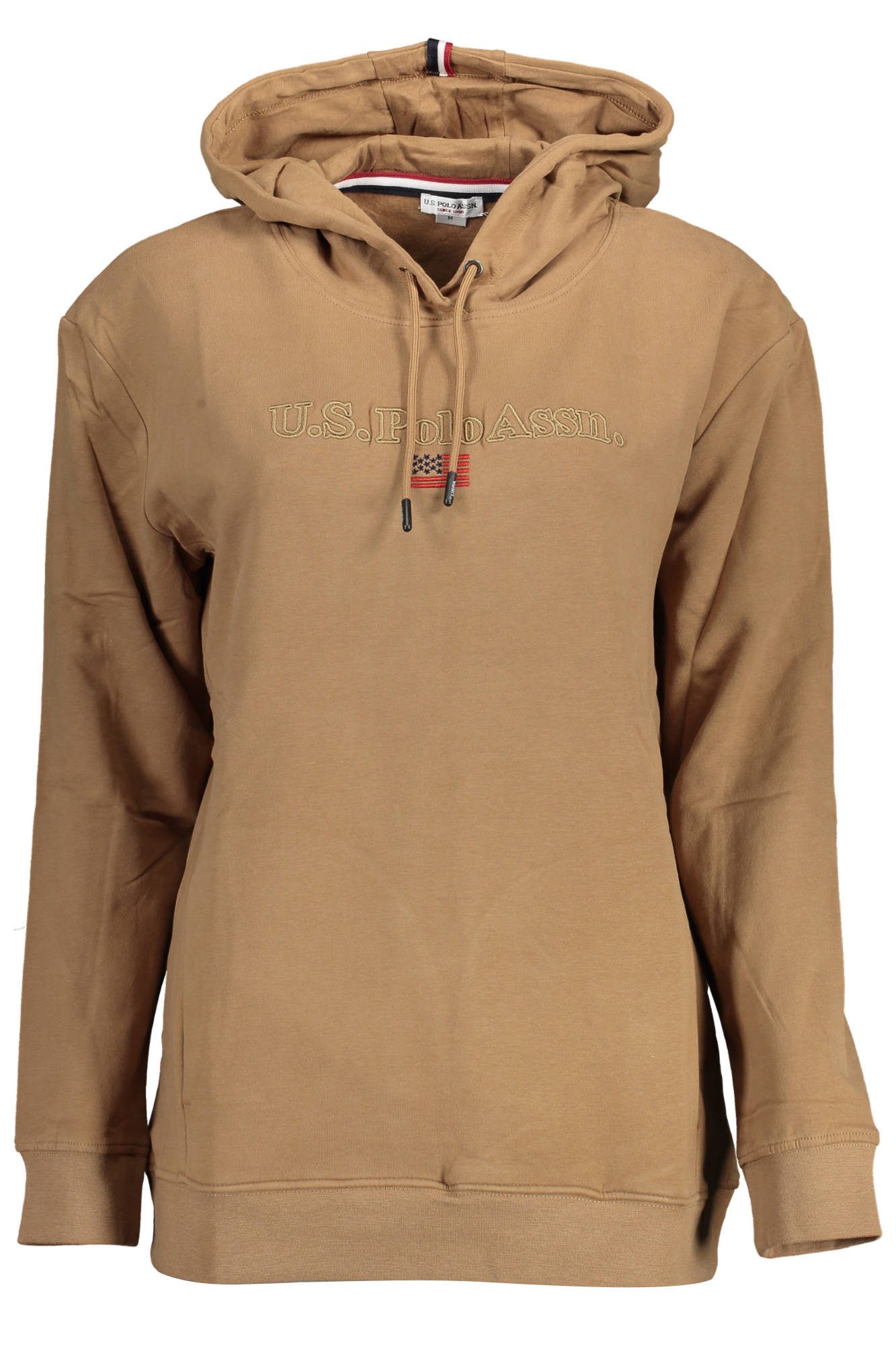 U.S. Polo Sweatshirt Elegantes Damen-Kapuzenpullover: Braun, Stickerei &