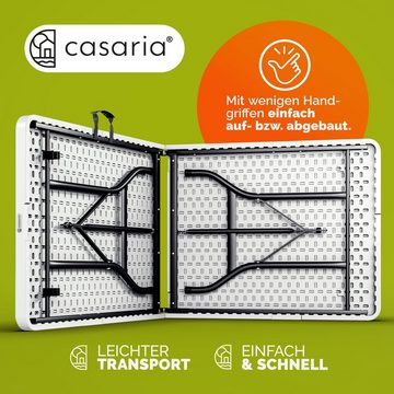 Casaria Klapptisch (2-St), 2x 183x76cm Klappbar Wetterfest Tragbar Garten Camping Balkon Tisch