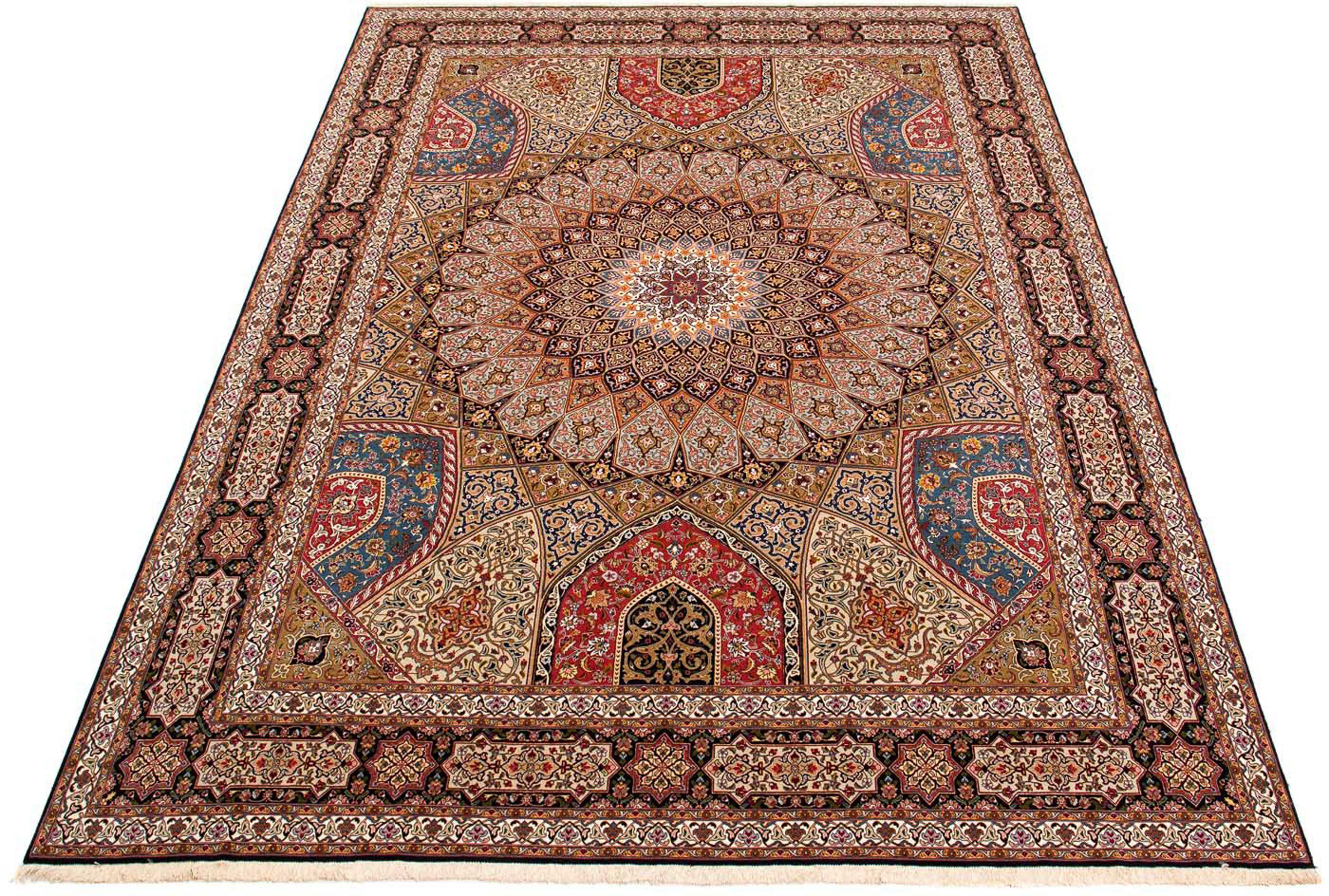 Orientteppich Perser - Täbriz - Royal - 403 x 300 cm - mehrfarbig, morgenland, rechteckig, Höhe: 7 mm, Wohnzimmer, Handgeknüpft, Einzelstück mit Zertifikat