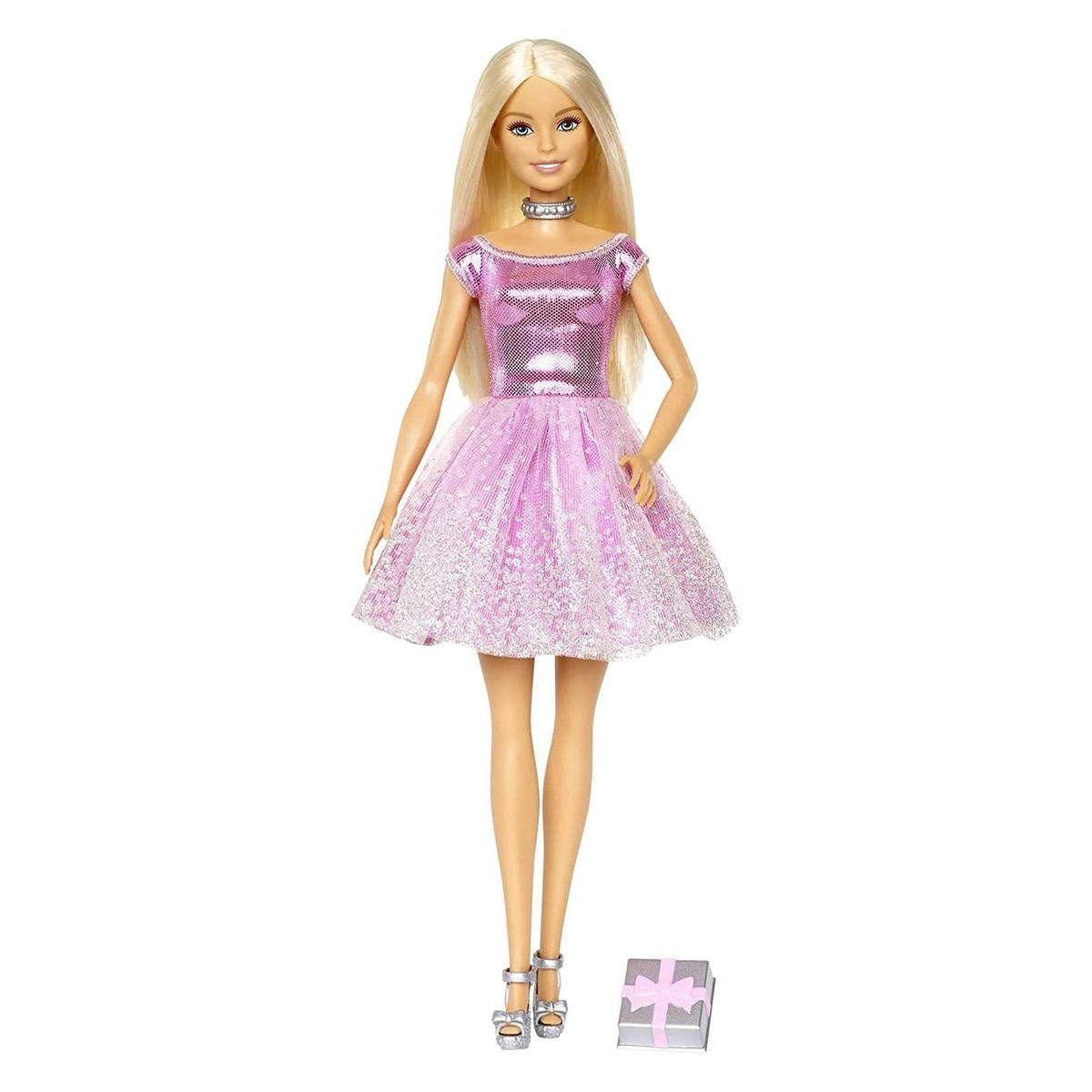 GDJ36 Anziehpuppe Kleid Glitzer-Party Birthday Puppe mit - - Mattel® Happy Mattel Barbie