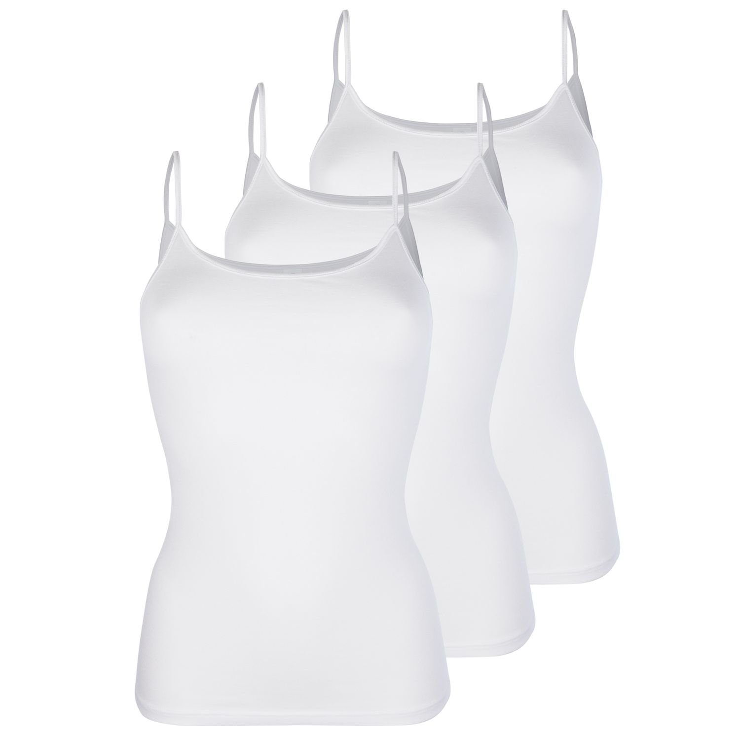 Pompadour Unterhemd (Mehrpack, 3-St., 3 Stück) in Modal-Qualität, Feinripp, pure Weichheit Weiß