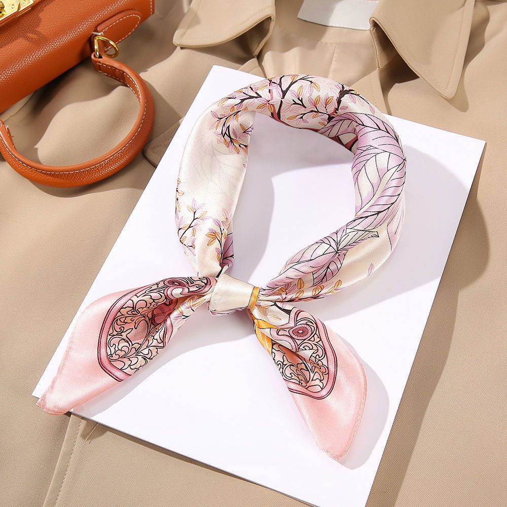 Vivi Idee Seidentuch 100% Maulbeerseide Halstuch Damen, Quadratisches 53x53 cm, bedrucktes Seidenschal
