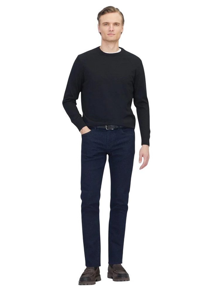 RAMSEY Longpullover Schwarzes Strick-Sweatshirt