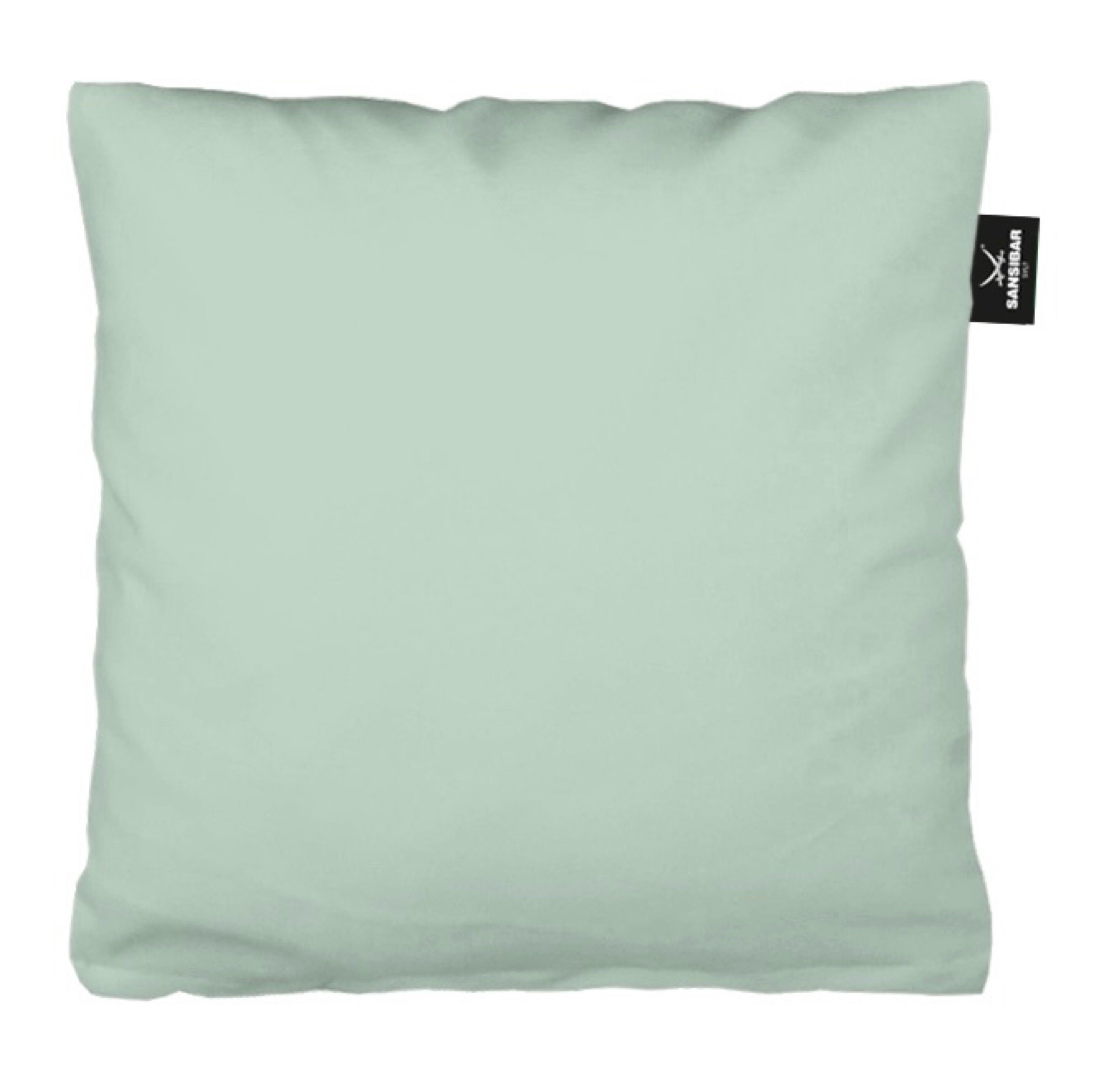 Sansibar Sylt Kissenbezug Uni Jersey Kissenhülle, 80x80 cm, mit edlem Sansibar Fähnchen am Steg, (1 Stück), perfekter, faltenfreier Sitz, Antipilling Ausrüstung
