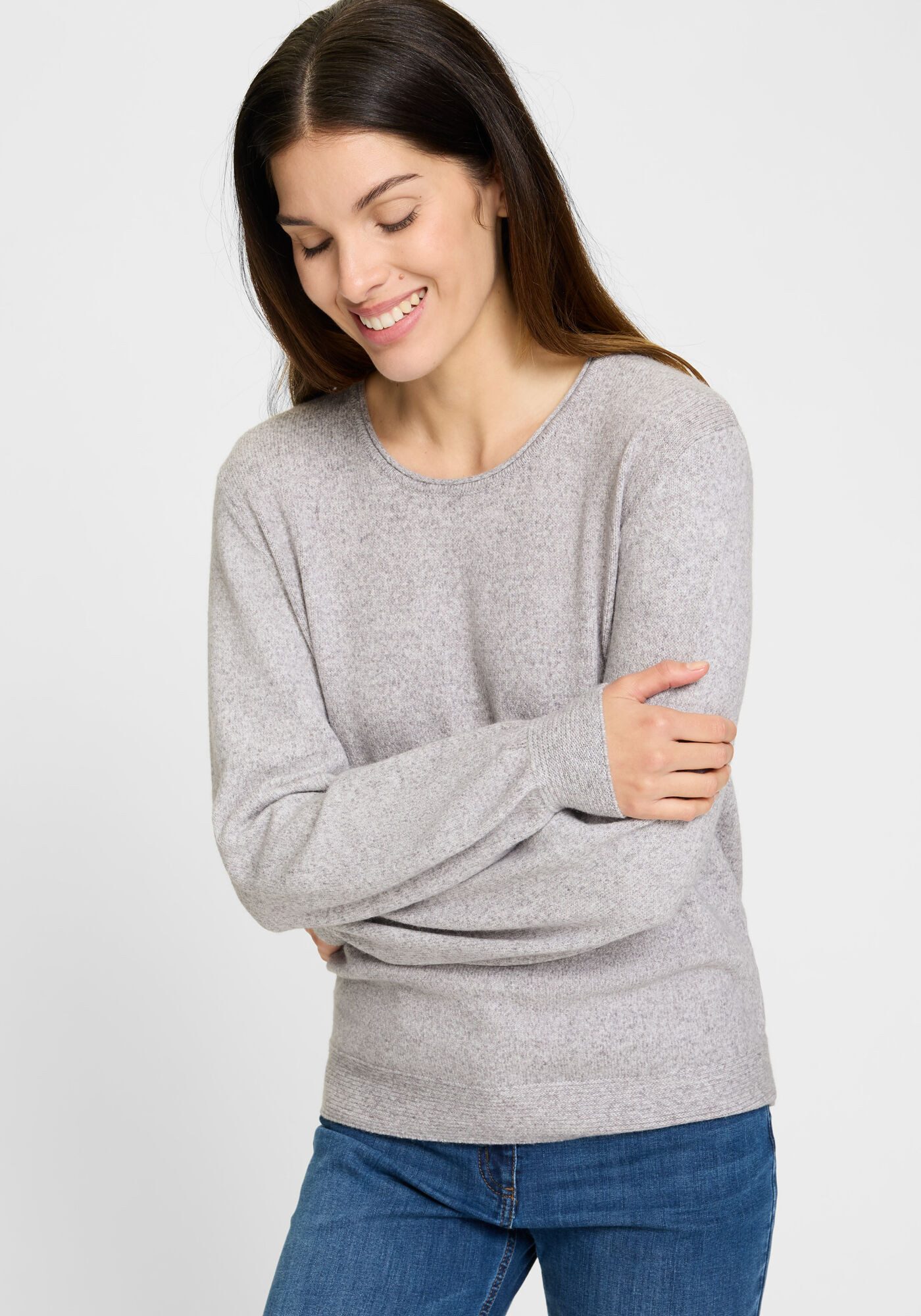 Olsen Rundhalspullover Gerader Schnitt