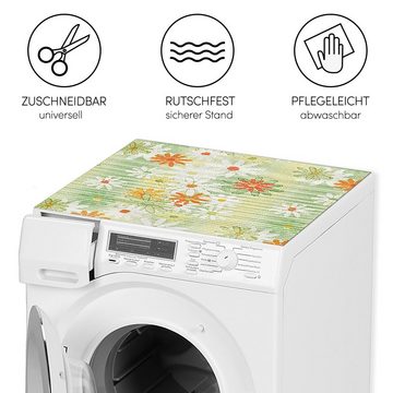 matches21 HOME & HOBBY Antirutschmatte Waschmaschinenauflage Blumen bunt rutschfest 65 x 60 cm, Waschmaschinenabdeckung als Abdeckung für Waschmaschine und Trockner