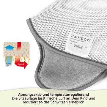 Zamboo Autokindersitz Cool & Dry - Grau, Sitzauflage für Babyschale Maxi Cosi & ReboarderSommer Sitzeinlage