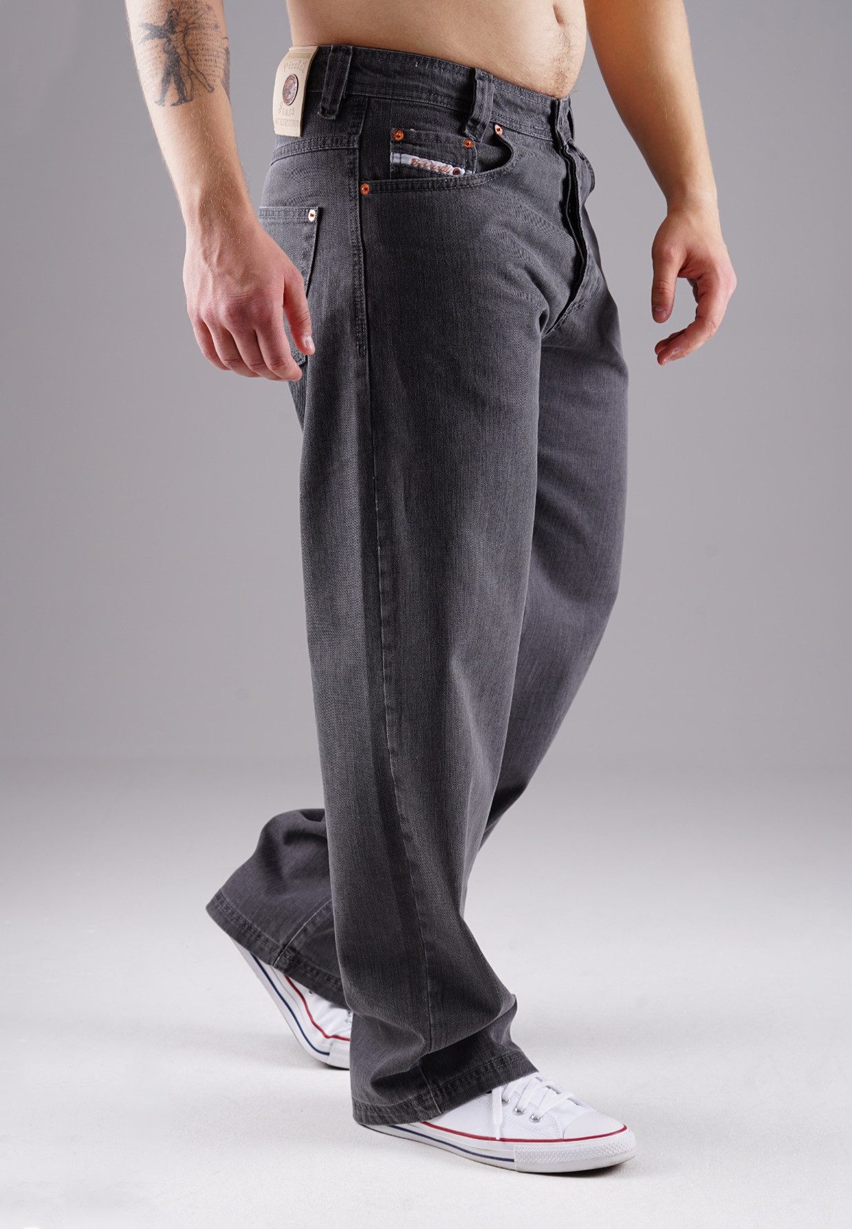 PICALDI Jeans Relax-fit-Jeans Baggy Zicco 474 Graphit – Washed Anthracite Denim mit Straight Leg (1-tlg) Baggy Jeans