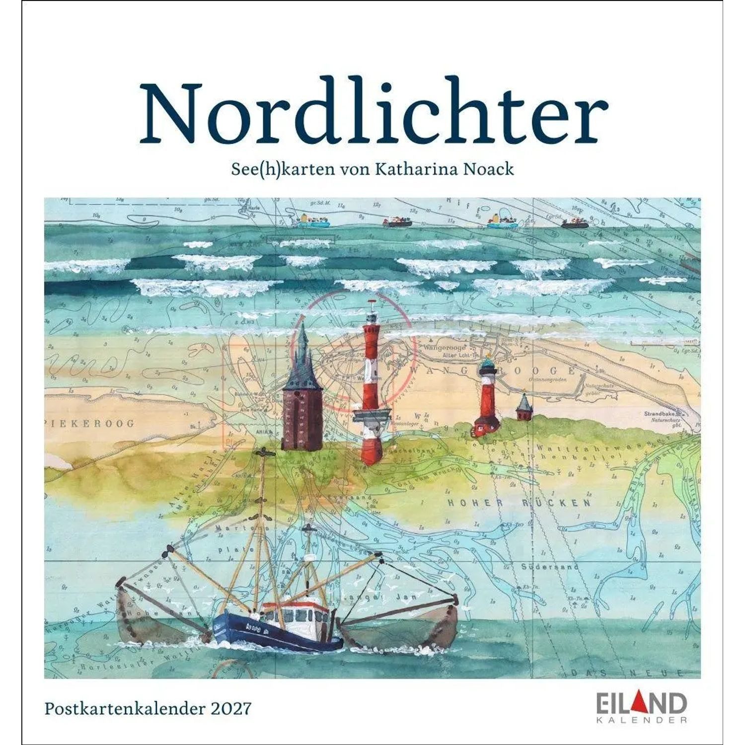 Kunstkalender Nordlichter - See(h)karten Postkartenkalender 2027